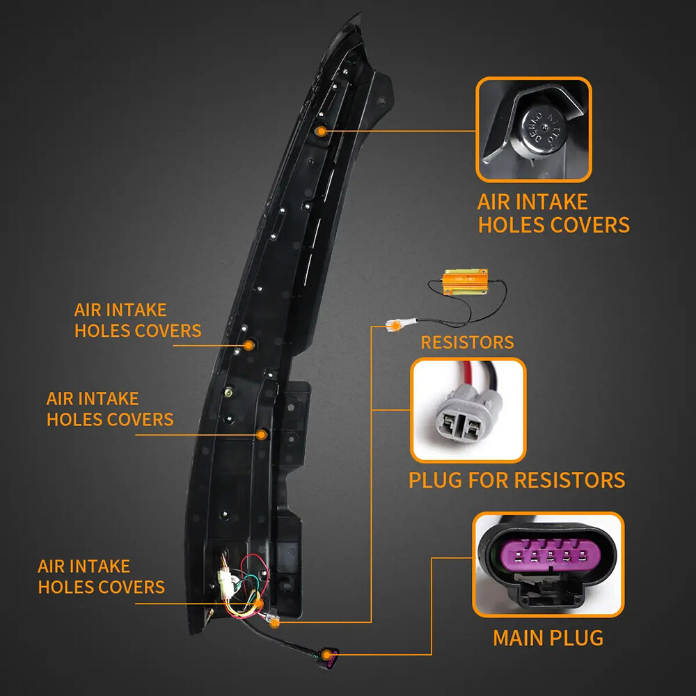 VLAND Clear LED Rear Tail Lights For 07-2014 Chevy Tahoe Suburban 1500/GMC Yukon