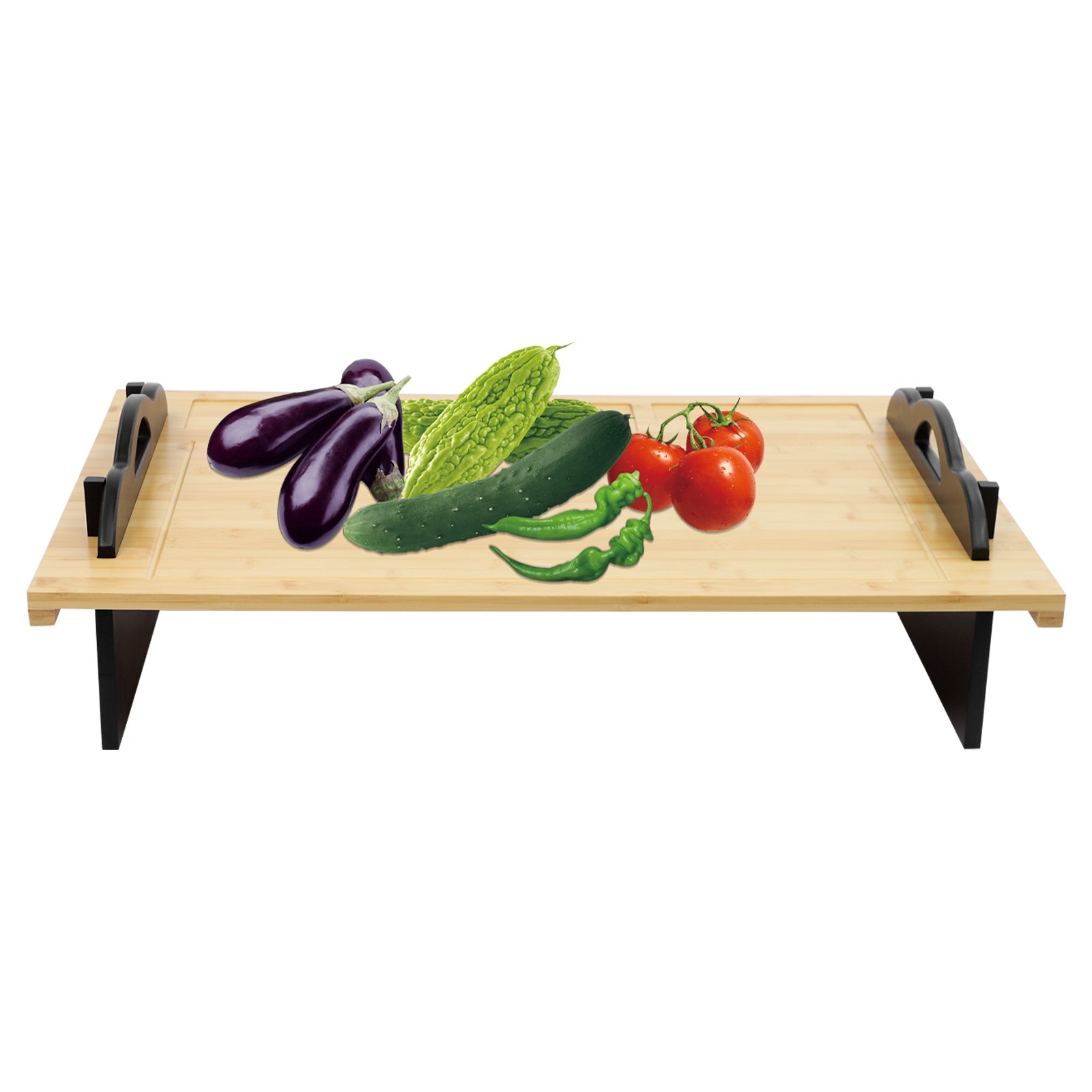 Stove Top Cover Board with Handles for Gas & Electric Stoves Wood Color New