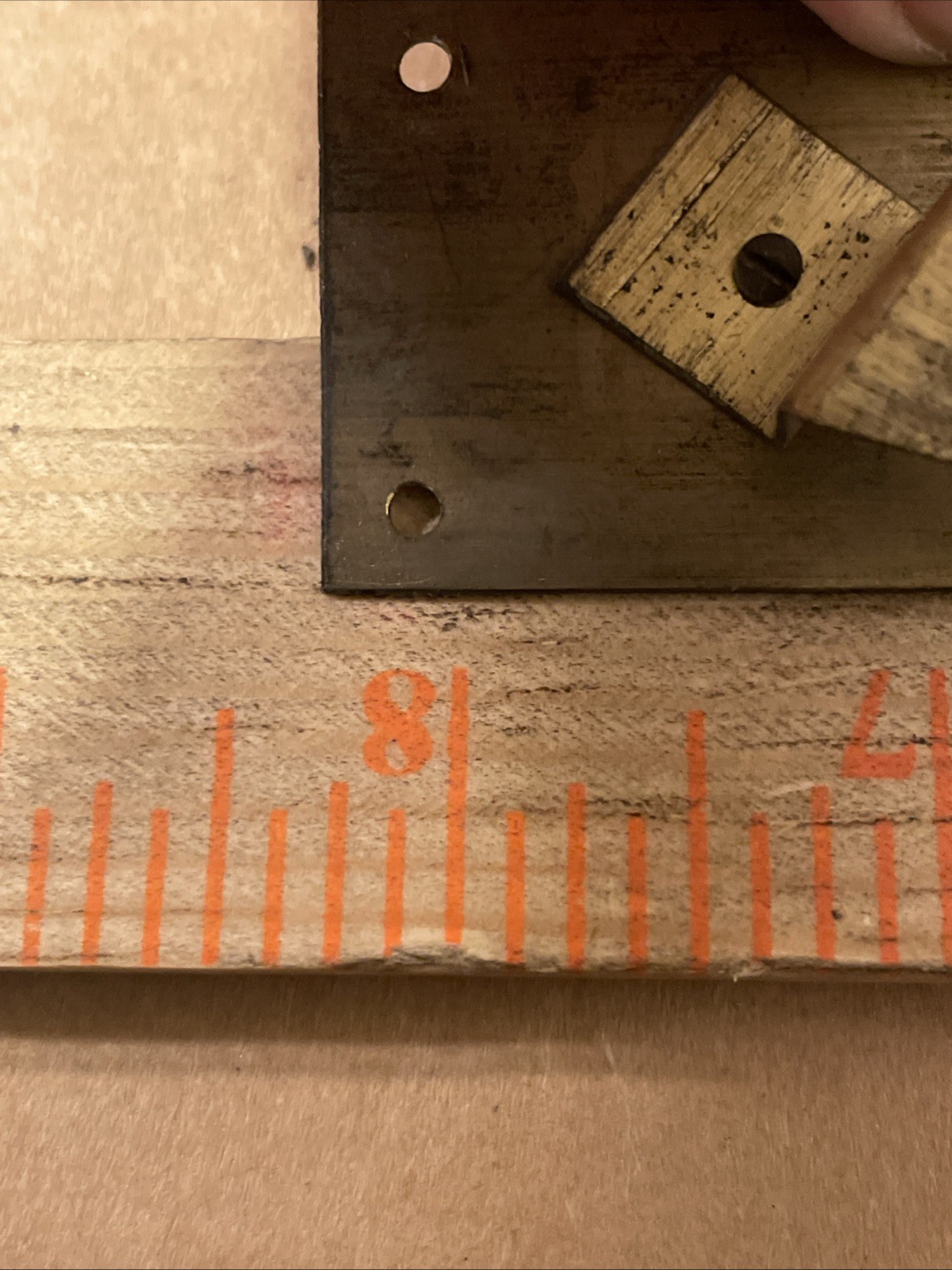 Antique English Barometer Brass Back Plate & Pulley Parts