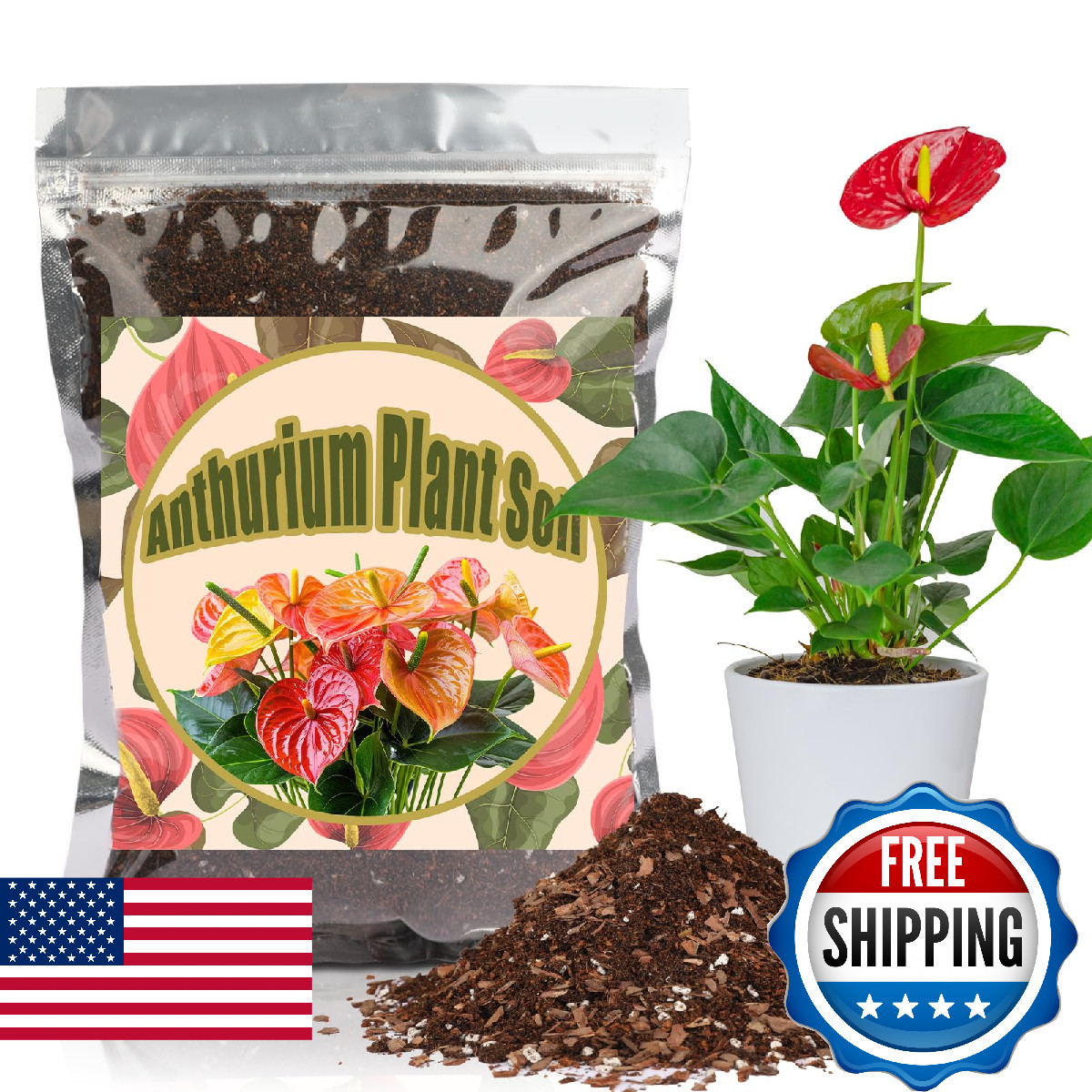 Doter All-Natural Potting Soil for Anthurium & Indoor Plants 10qt - Enhanced Dra