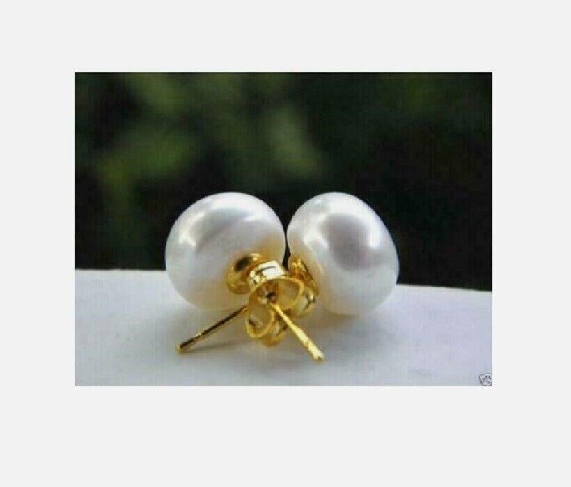 wholesale AAA akoya 9-10mm white pearl earrings 14k Gold Limited time promotion