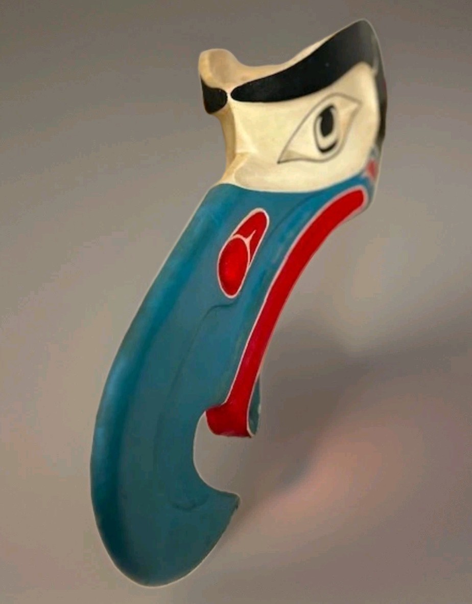 Northwest Coast Mask Kwakiutl Hamatsa Crooked Beak Red Cedar Wood Carving