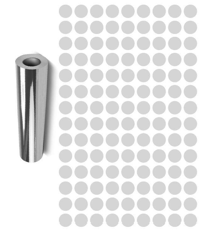 3/8" Dots Round Vinyl Color Code Inventory Label Dot Stickers Chrome Silver