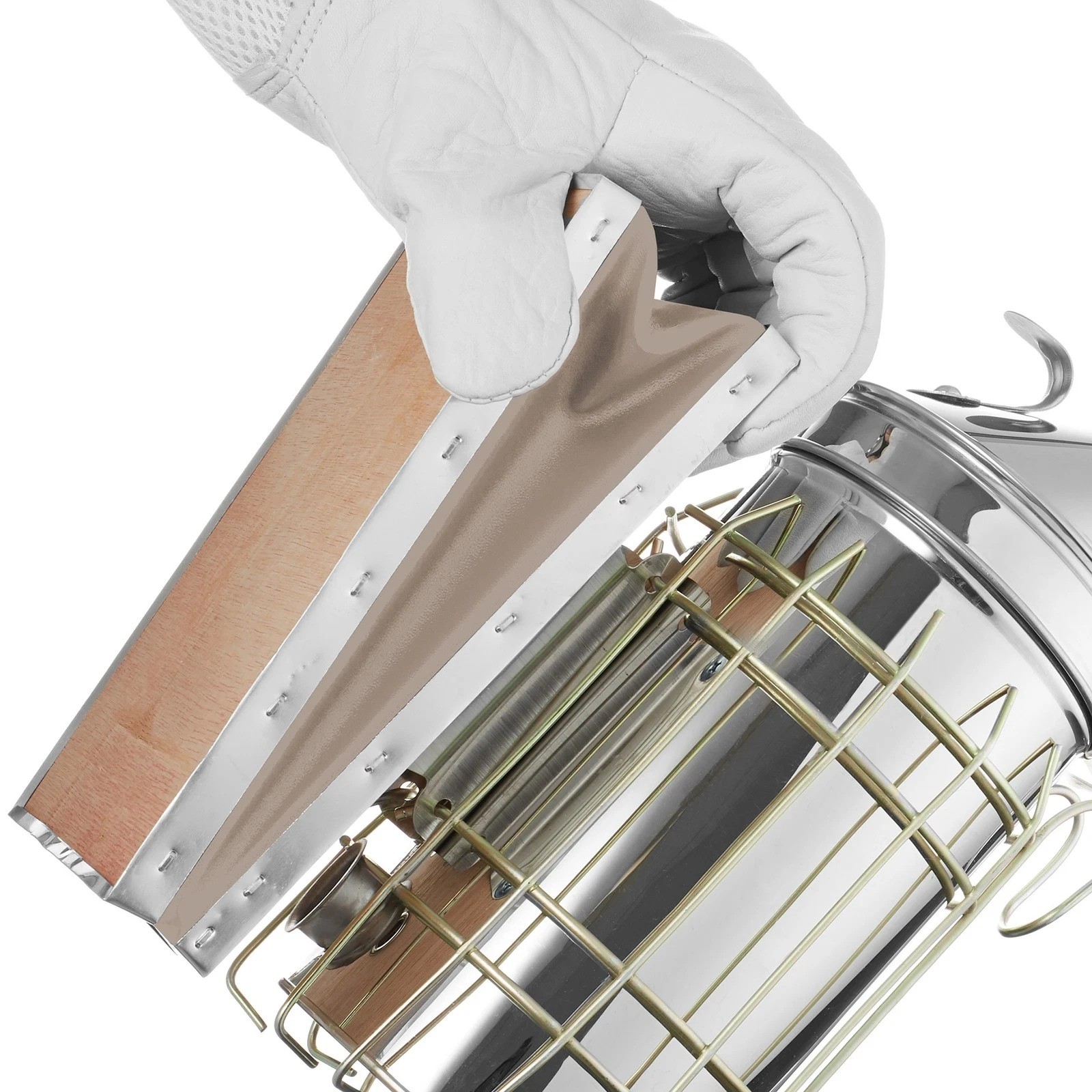 Bee Hive Smoker Stainless Steel with Heat Shield Calming Beekeeping Equipment