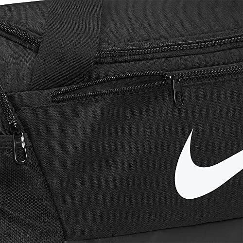 Nike Brasilia Small Training Duffel Bag (Black/White, 41L 20"L x 11"W x 11"H )
