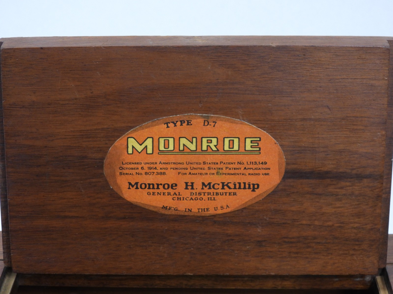 Monroe H McKillip D-7 Antique Regenerative Tube Radio Receiver (nice)