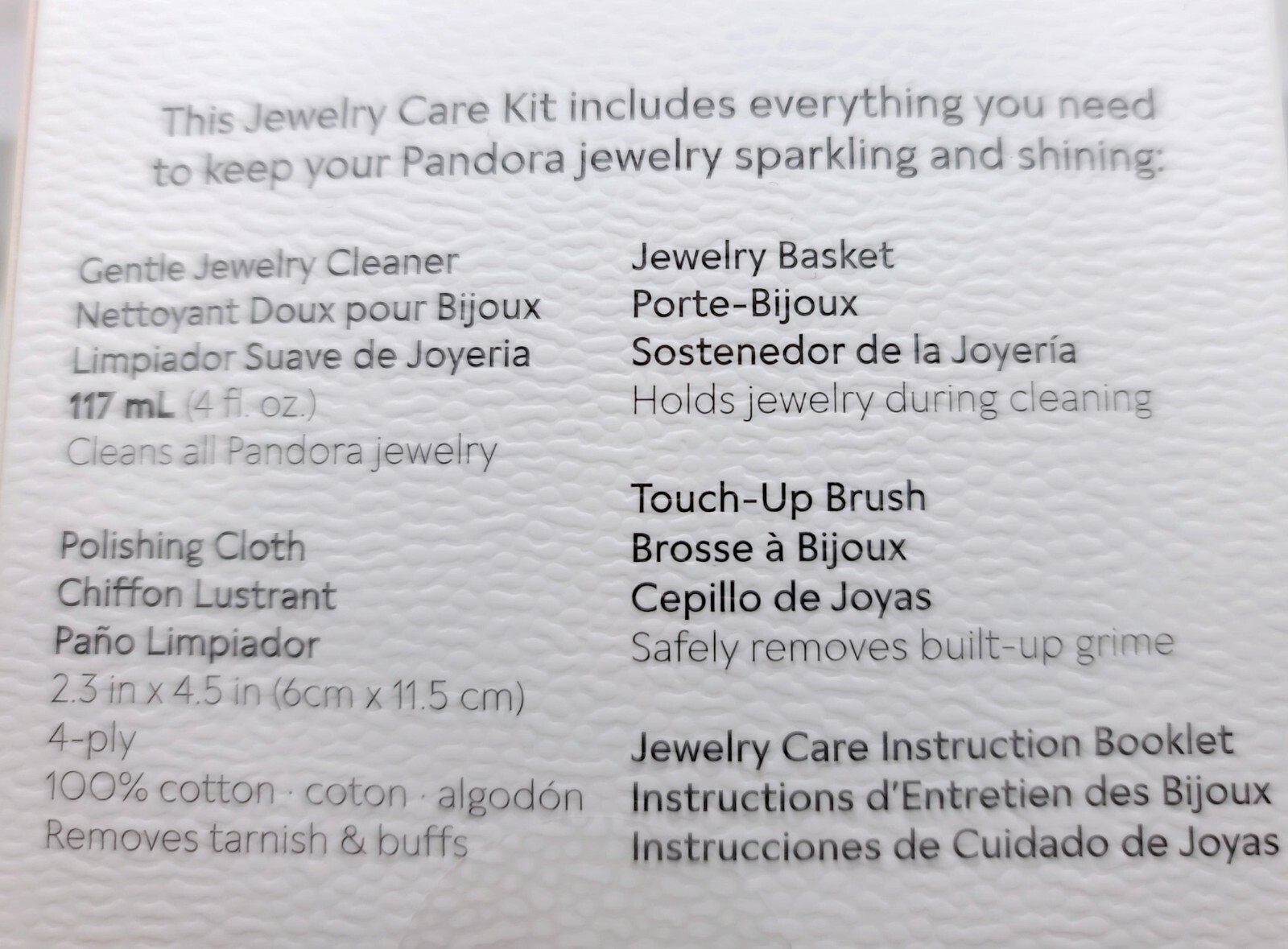 New PANDORA Bracelet Charm Ring Necklace Polishing Cloth Set Jewelry Care Kit