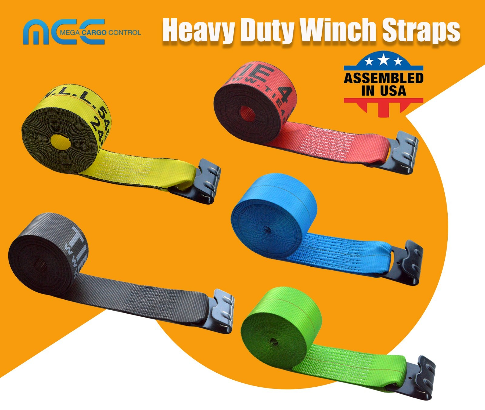 USA Heavy Duty 4" x40' Winch Strap Flat Hook Flatbed Truck Trailer Farm Tie Down