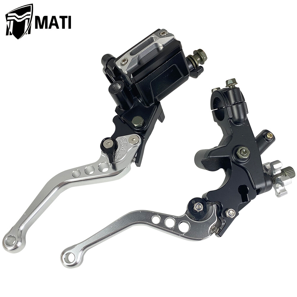 Universal 7/8'' Motorcycle CNC Brake Clutch Master Cylinder Reservoir Lever Set