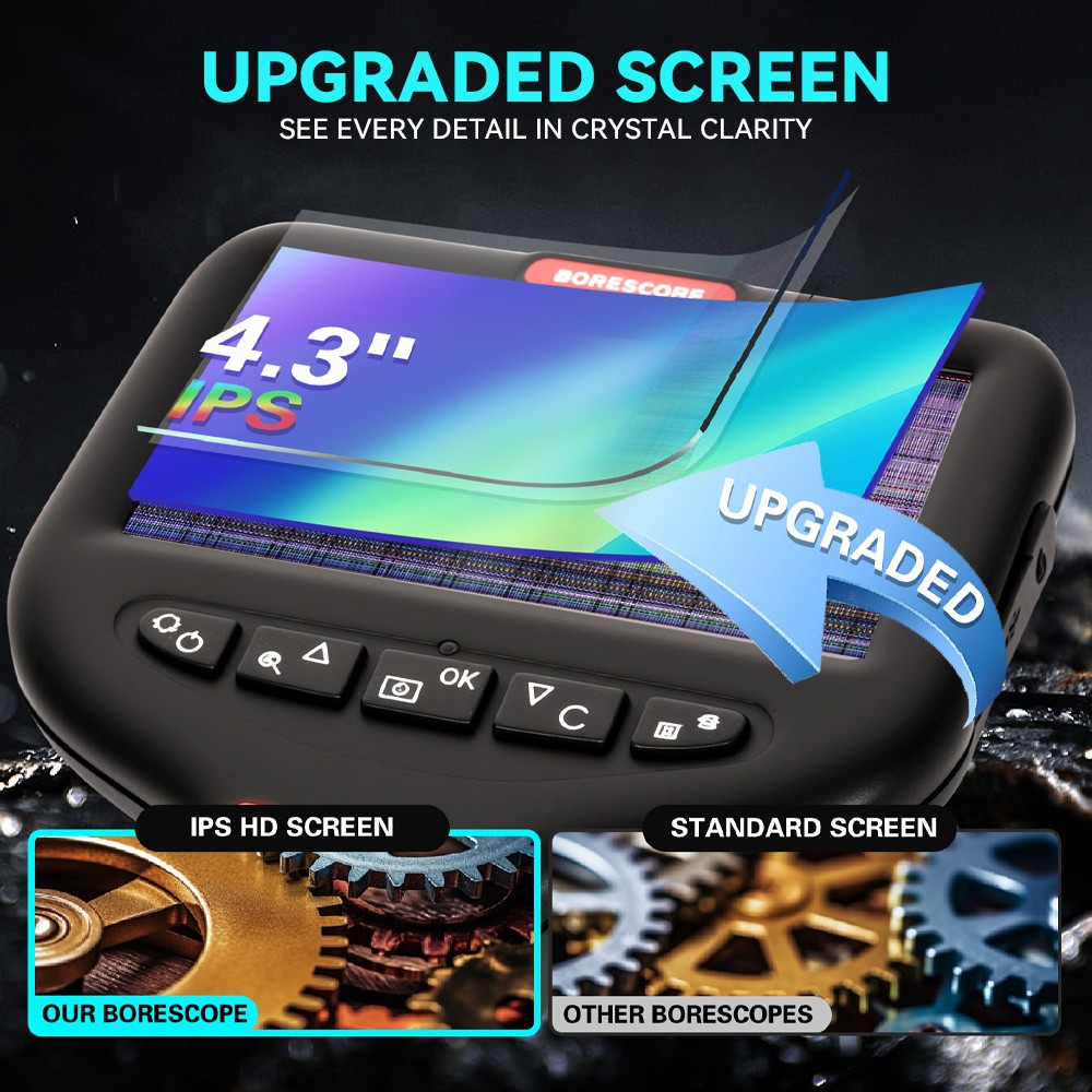 SCOPIX 10ft Tube 2-Way 360° Inspection Camera Articulating Borescope Semi Rigid