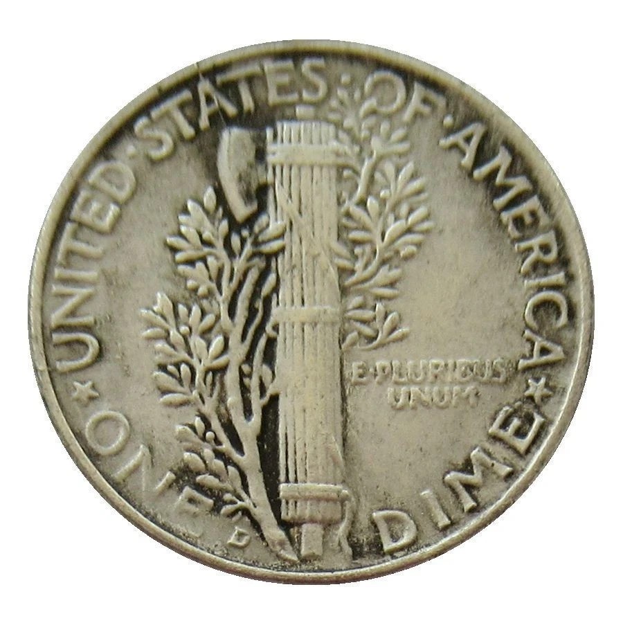 1916 D Mercury Dime Low production in the first year As shown in the figure