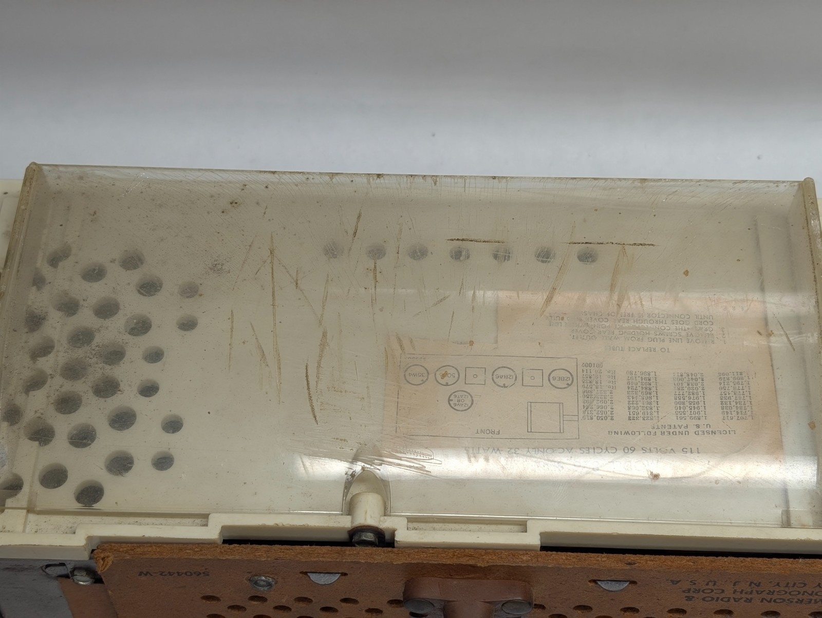 Vintage Emerson Clock Tube Radio Model 826 Series D Telechron Alarm Movement