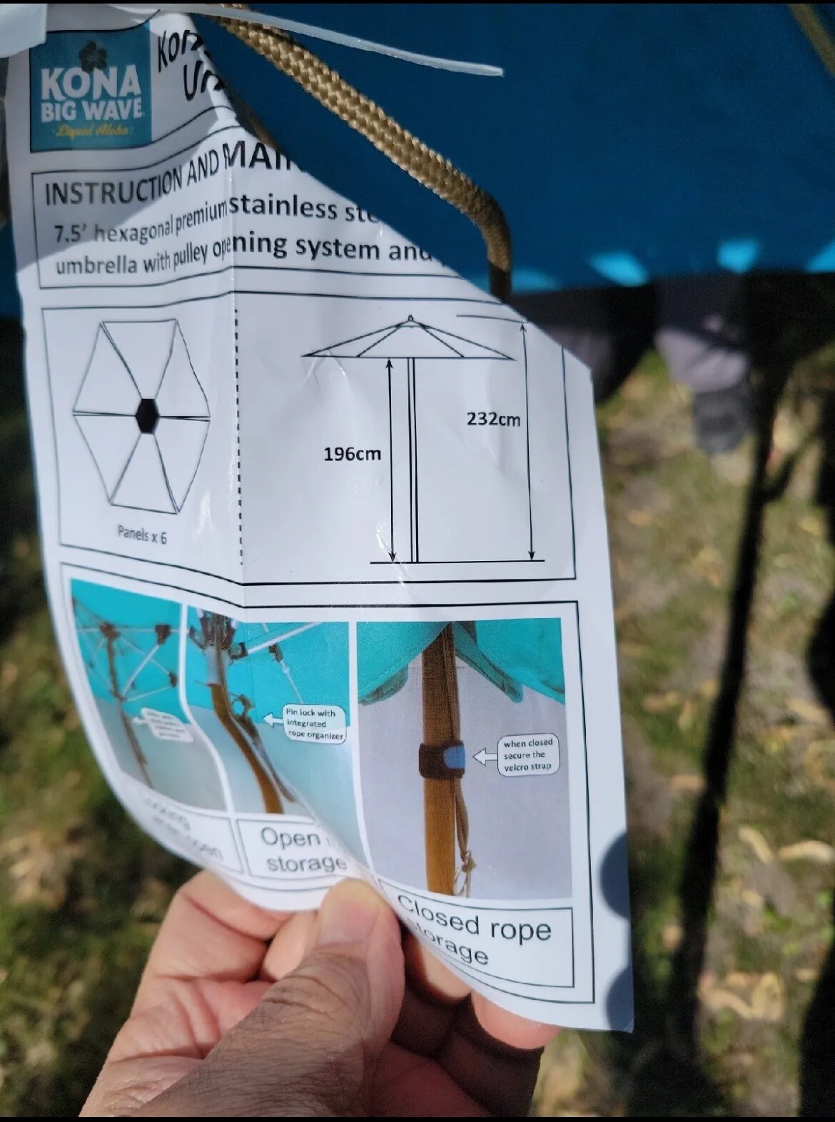 Kona Beer Outdoor Patio Deck Umbrella Tiki Beach Bar Hawaii New MIB