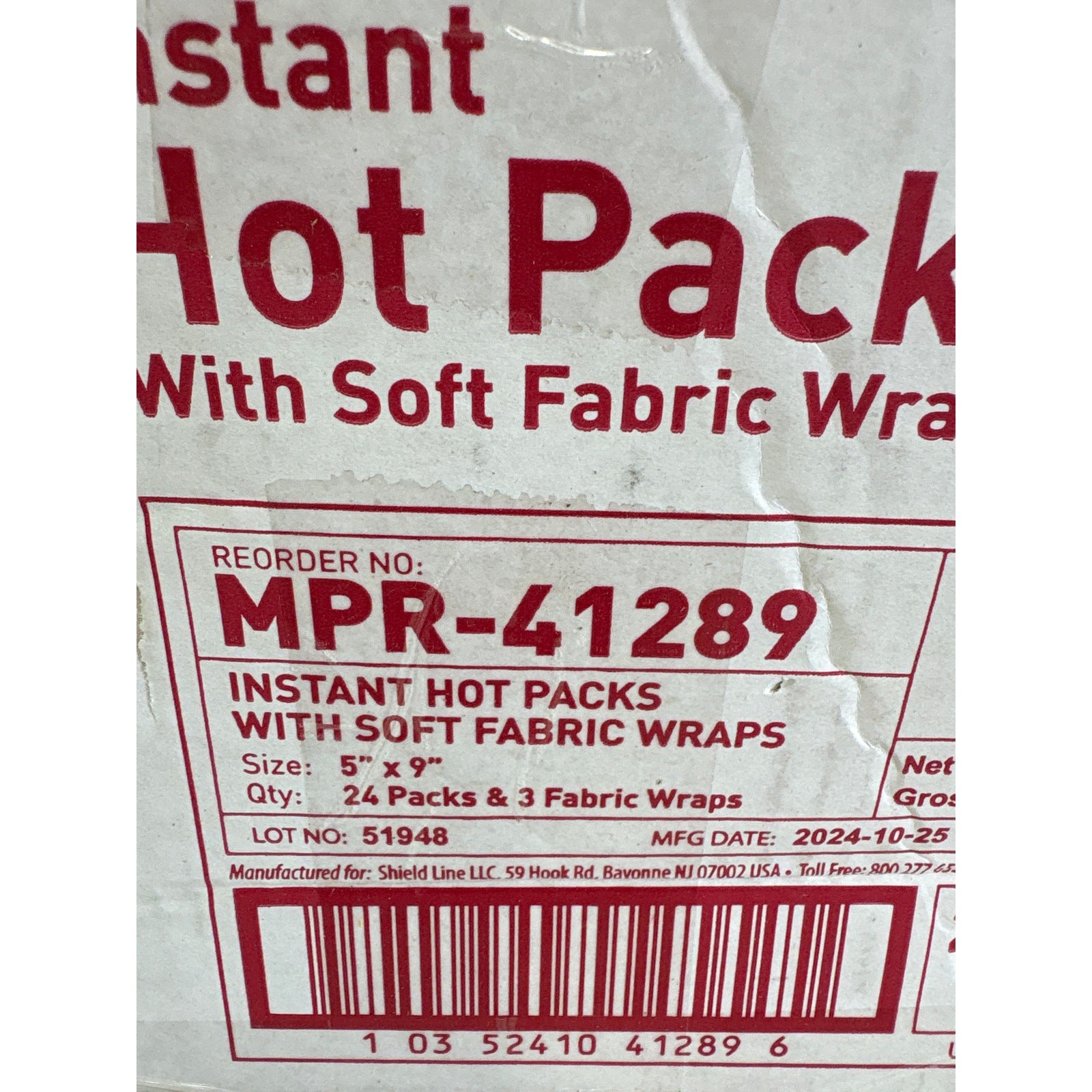 MED PRIDE Instant Hot Packs Disposable, Pain Relief 5"x9" 24-Pack 3 Fabric Wraps