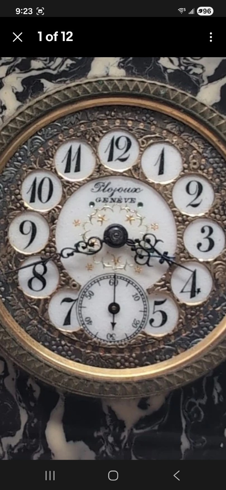 ANTIQUE PLOJOUX GENEVE Victorian, Swiss Desk Clock Working