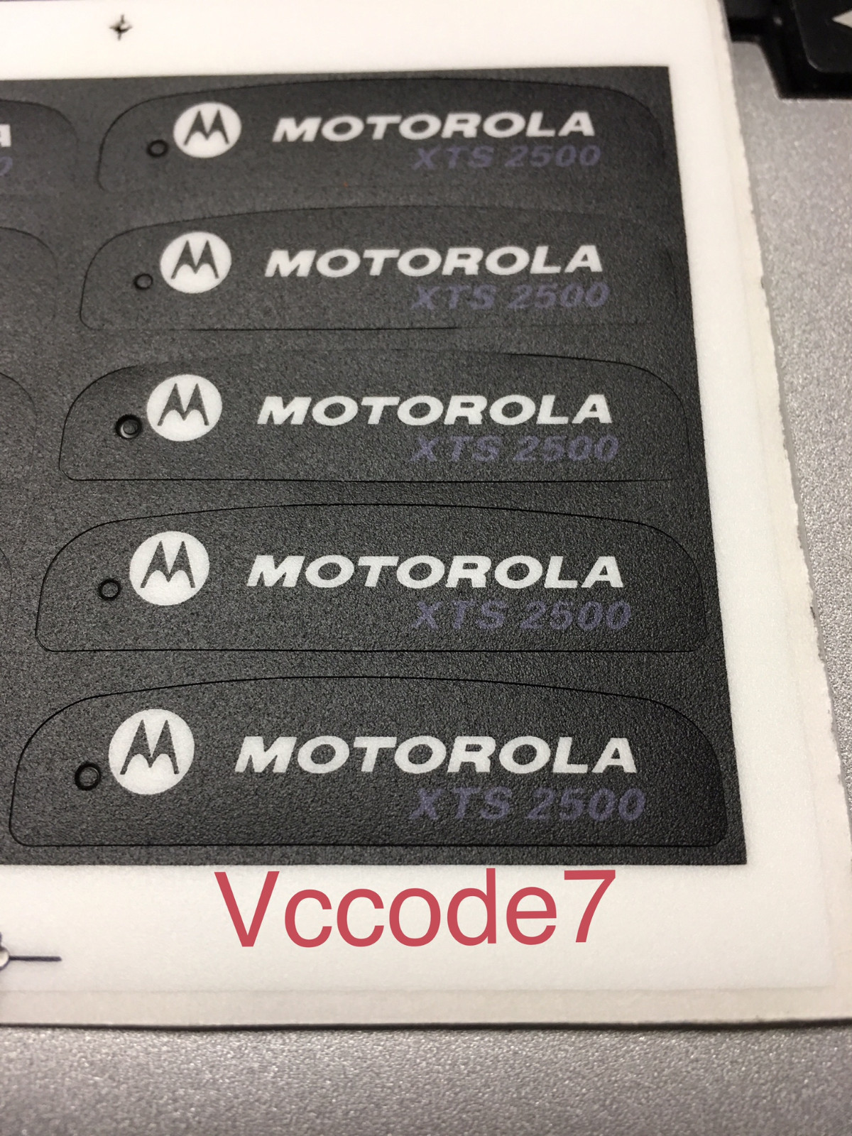 Motorola XTS2500 Front Name Plate 1 label only