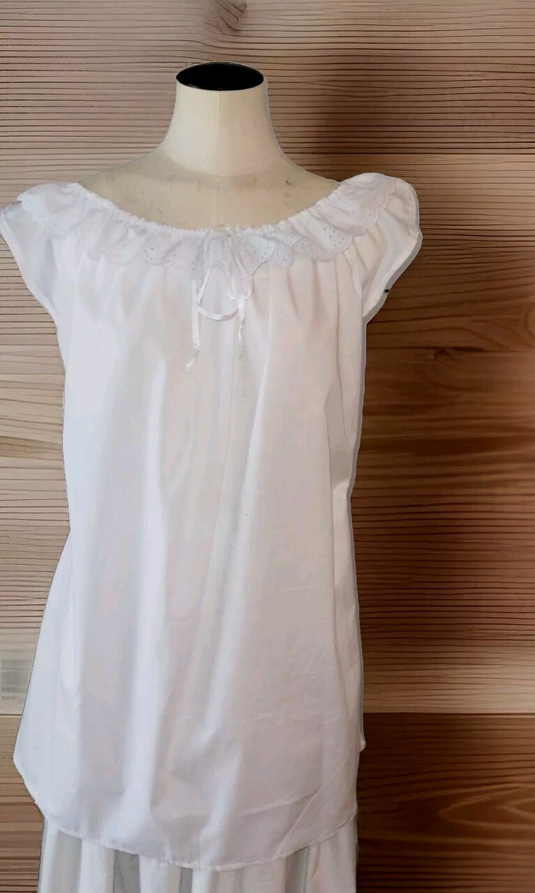 CIVIL WAR~VICTORIAN ERA STYLE- 100% WHITE  COTTON CHEMISE