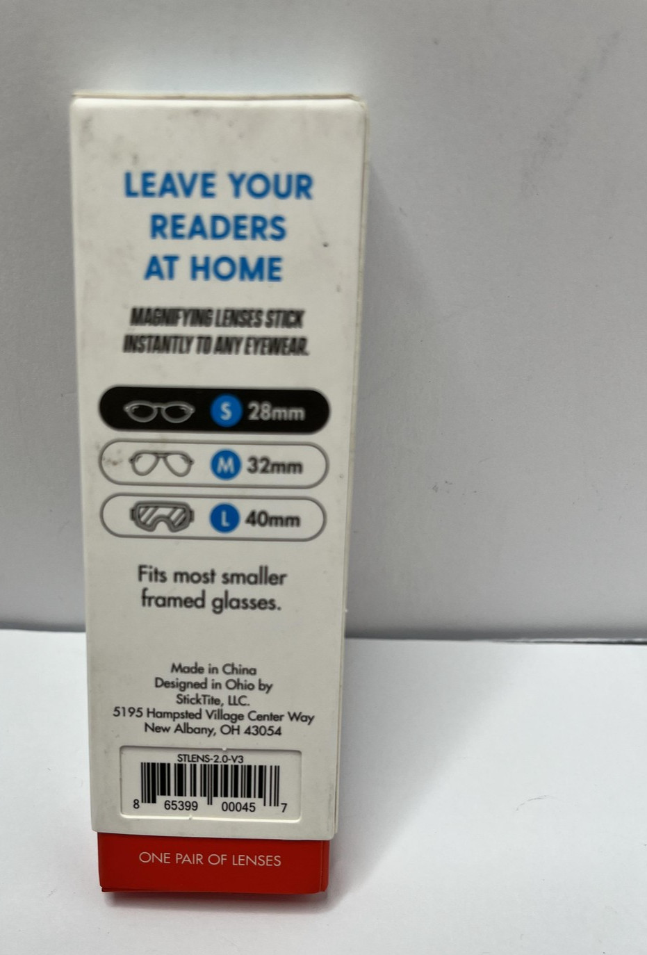 StickTite Stick-On Reading Lenses +2.00 Small 28mm Reusable Magnifier Pair