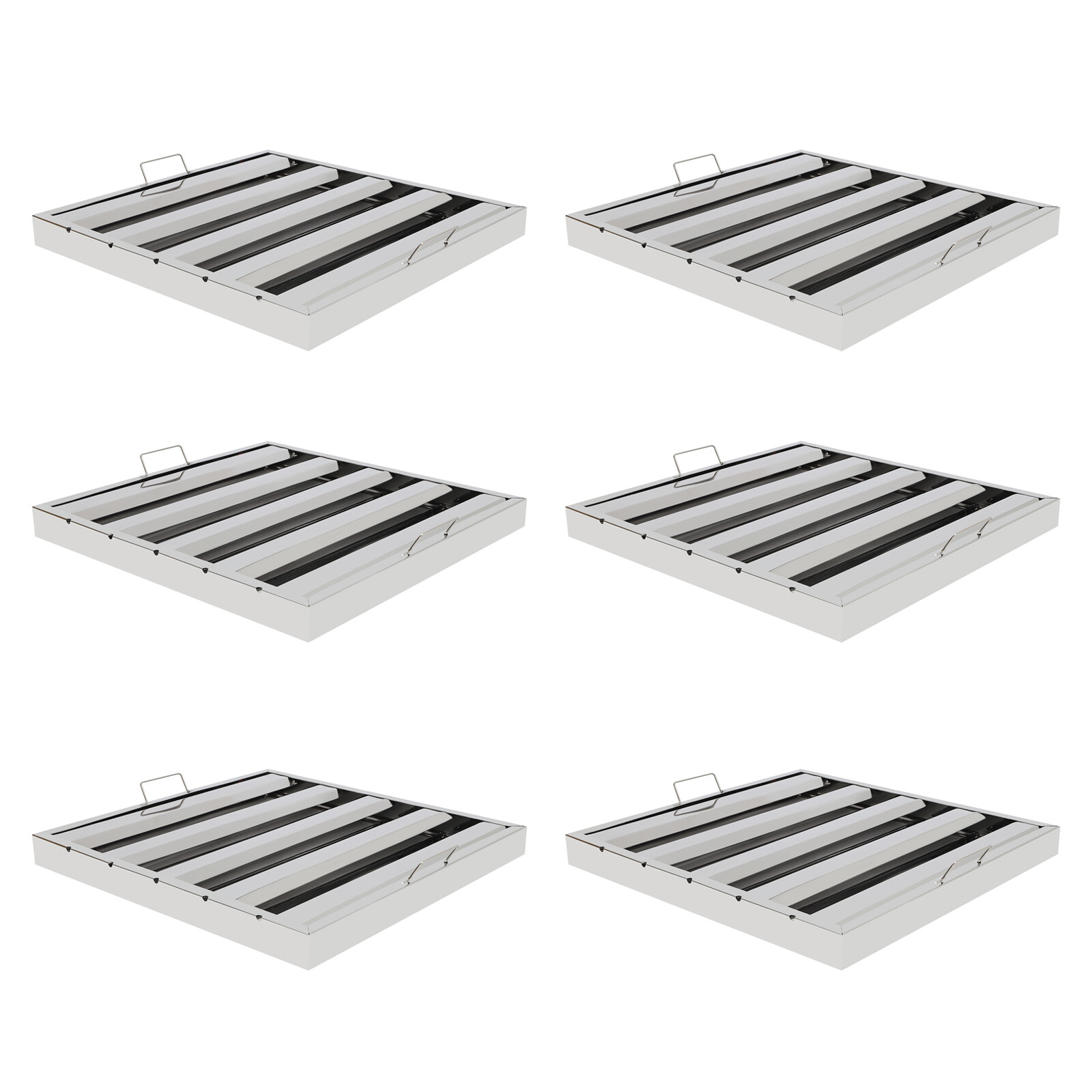 6 Pack 20"x20" Stainless Steel Hood Vent Grease Commercial Exhaust Filter Baffle