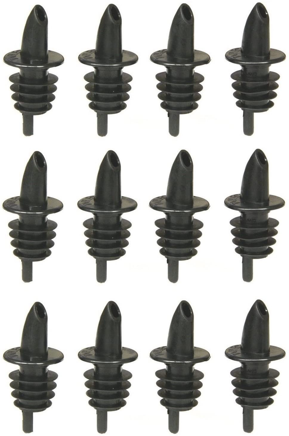 Free Flow Pourers, 2.5 X 1.25 Inch, 12 Count, Black
