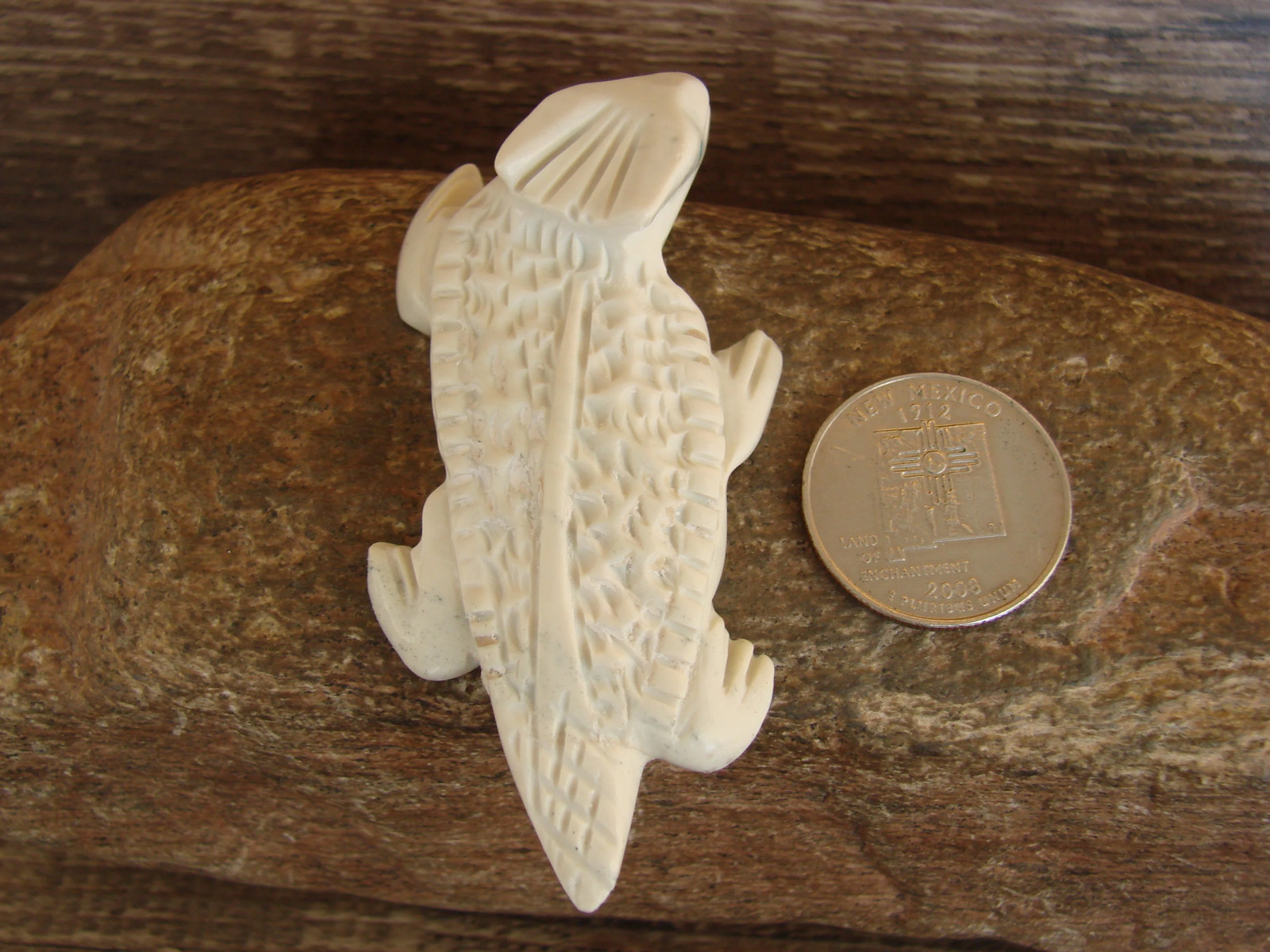 Native American Zuni Fish Rock Horned Toad Fetish - Livingston