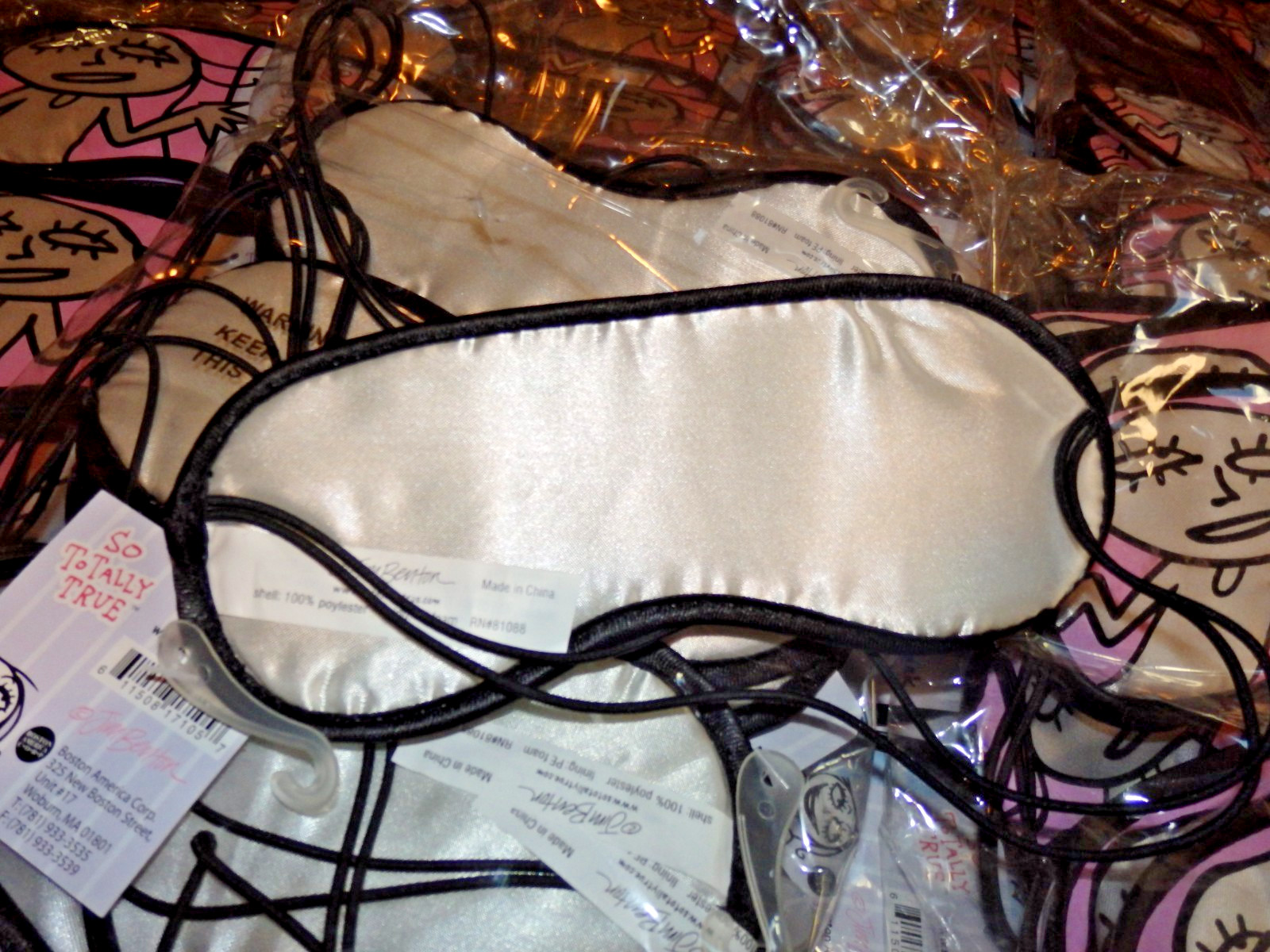 (108) BULK WHOLESALE Vintage Lot of Jim Benton So Totally True Eye mask's *NIP!