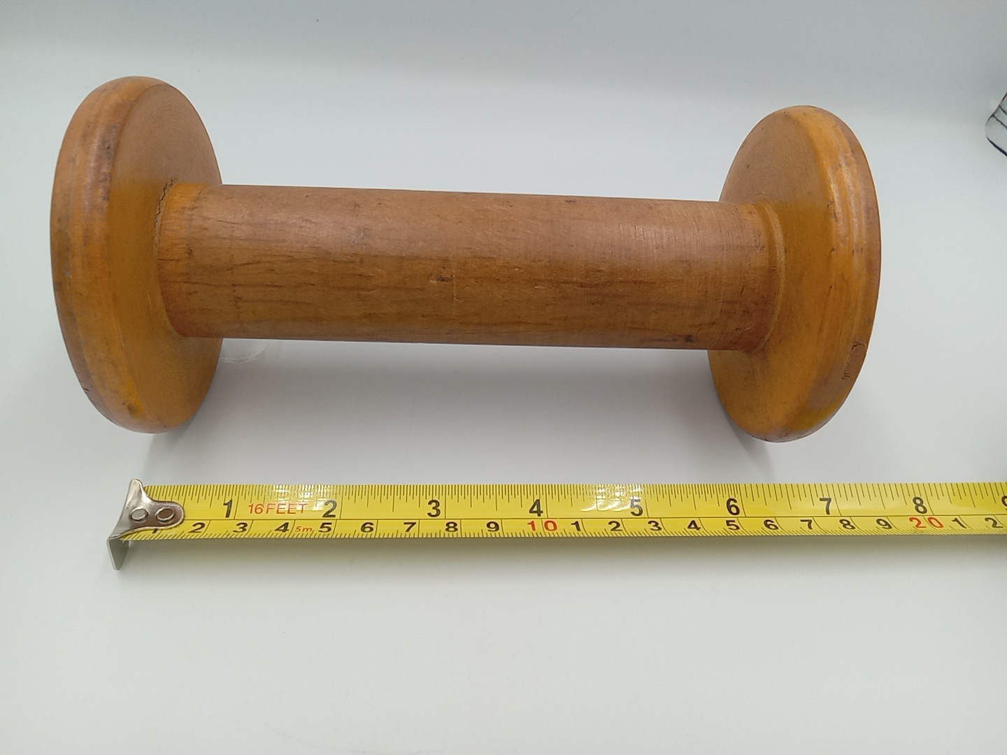 Antique Industrial Wooden Bobbin Spool (7" Height) (3.5" Diameter)