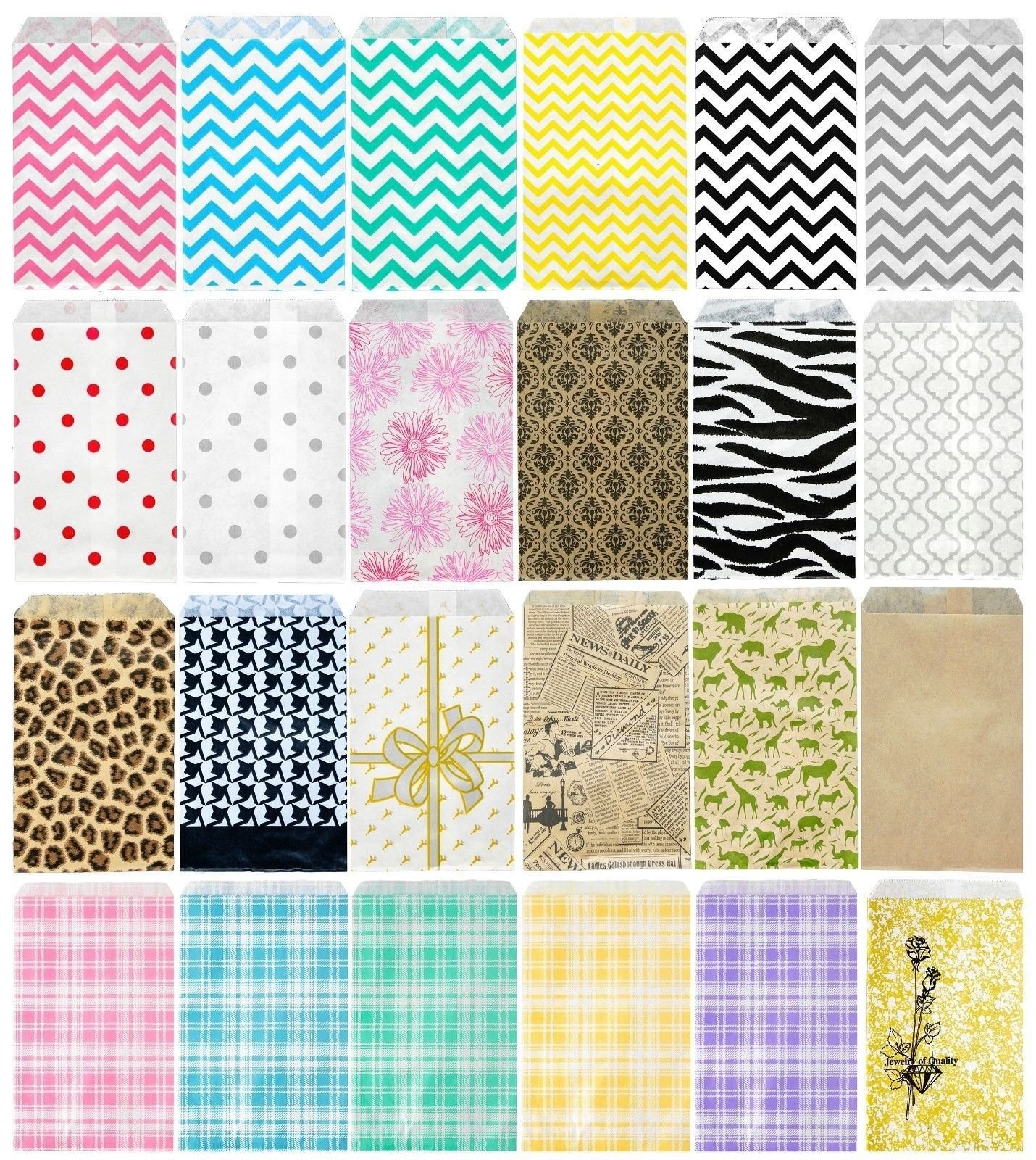 100pcs Novel Box Paper Merchandise Gift Bags Jewelry Bags in Various Colors/Size