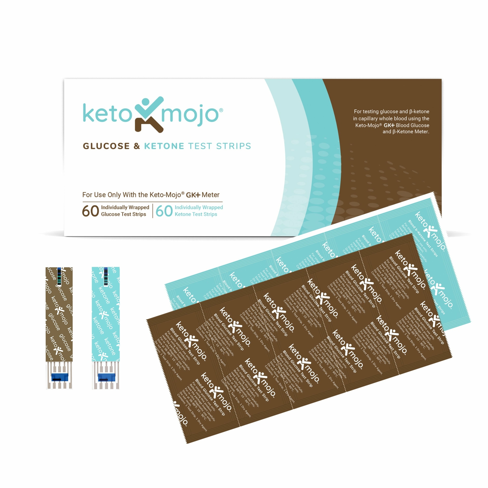 Keto-Mojo GK+ COMBO Test Strips (60 Glucose & Ketone) - Official Company Listing