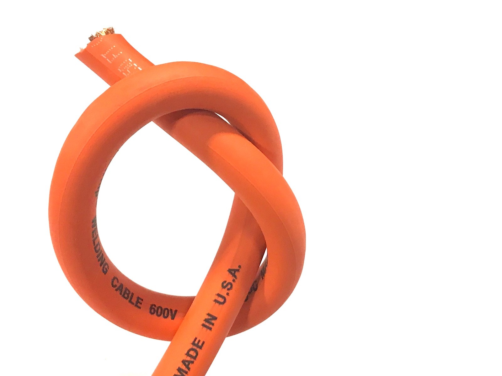 200' 1/0 HIGHLY FLEXIBLE WELDING WHIP CABLE ORANGE 600V USA MADE EPDM COPPER AWG