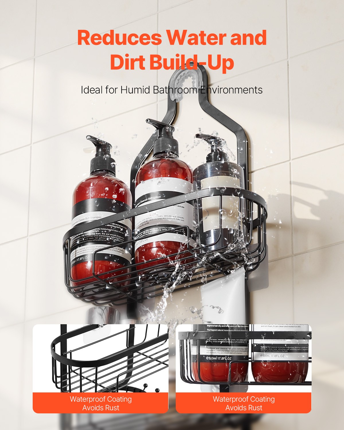 VEVOR Shower Caddy 3-Tier Hanging Bathroom Shower Storage Organization Shelves