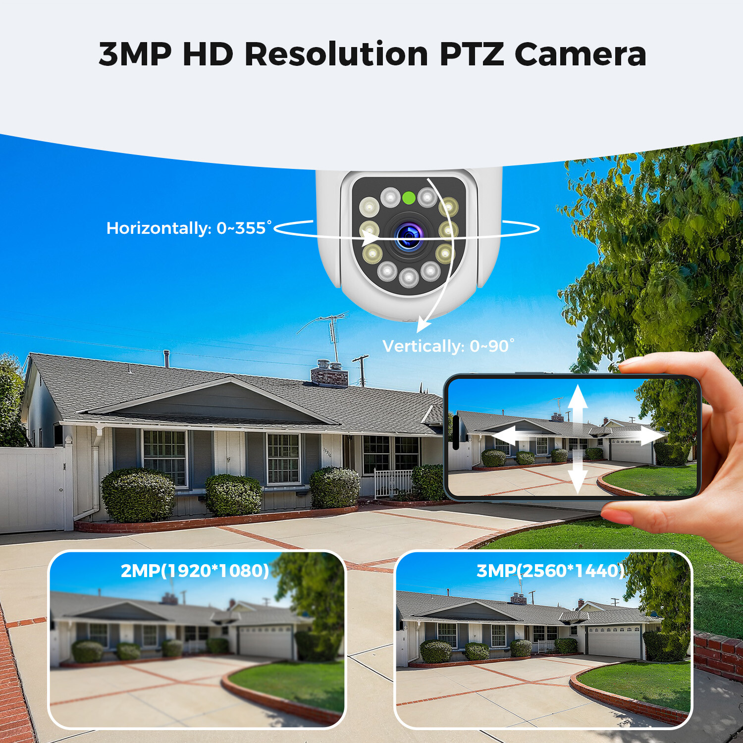 Hiseeu 3MP 16CH NVR Outdoor Wifi PTZ Security Camera System 2-Way Audio 500G HDD