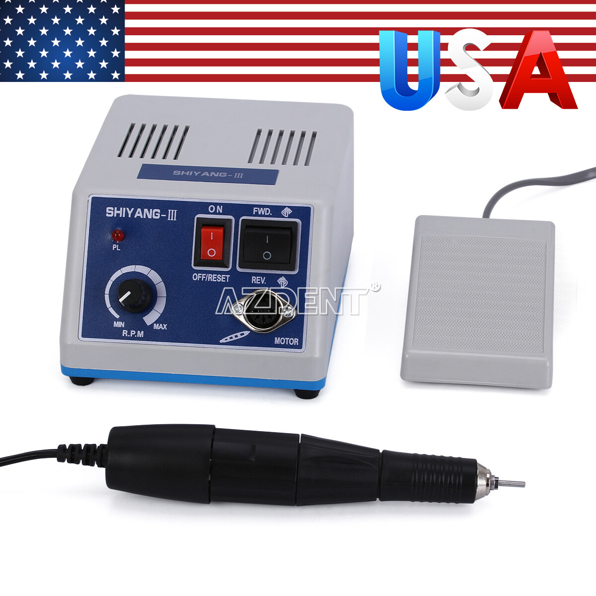 Dental Lab Marathon Electric Micromotor Polishing Unit + 35K rpm Motor Handpiece