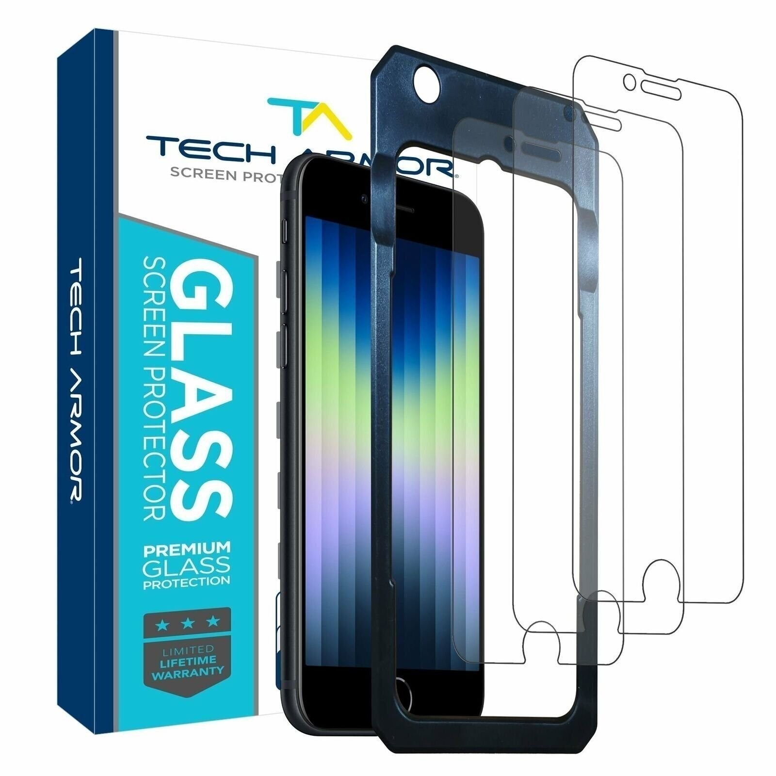 Tech Armor Ballistic Glass Screen Protector for iPhone SE 3 (2022) 4.7 3 Pack