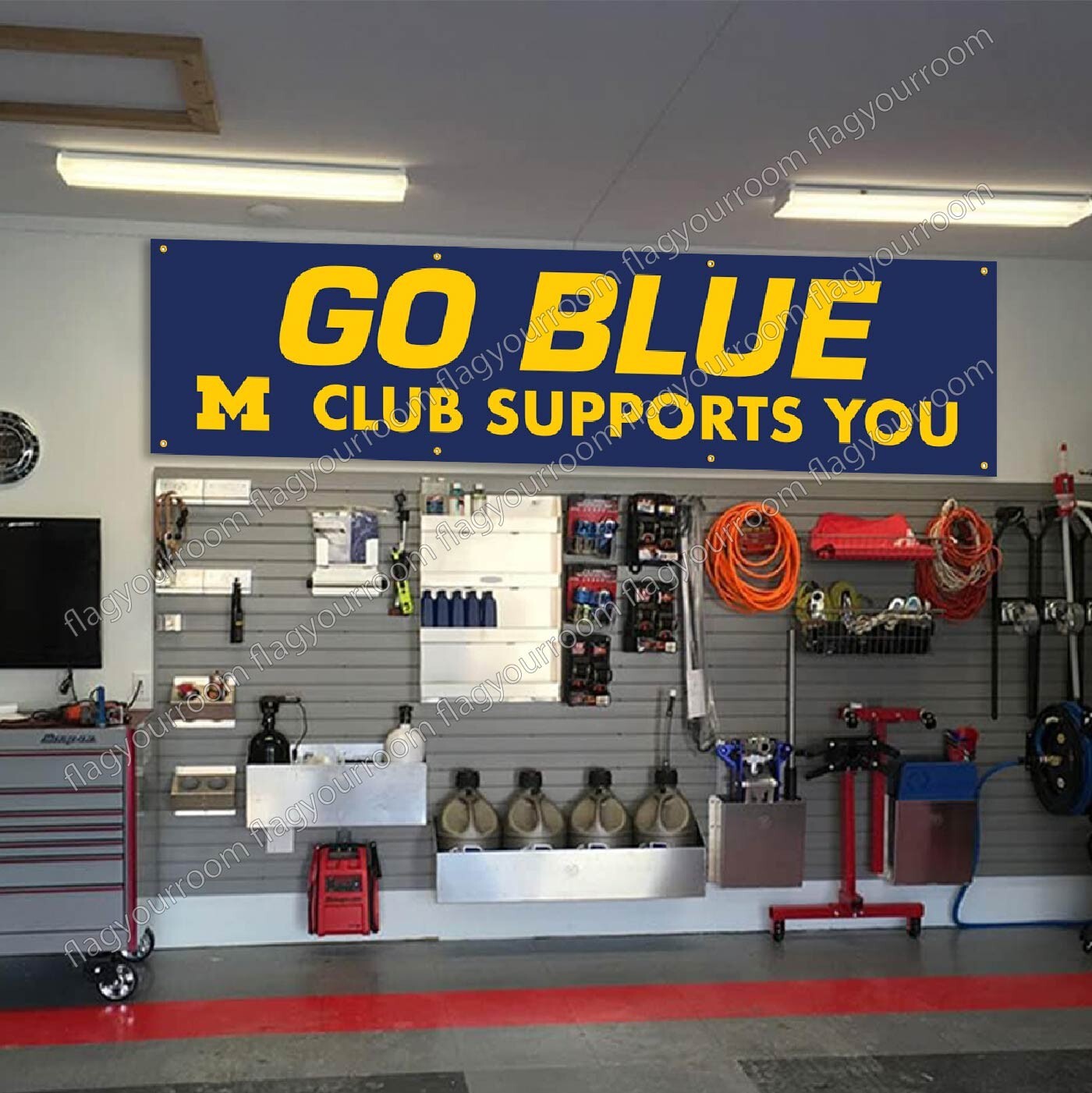 Michigan Wolverines 2x8 Banner Flag GO BLUE Man Cave FREE Shipping