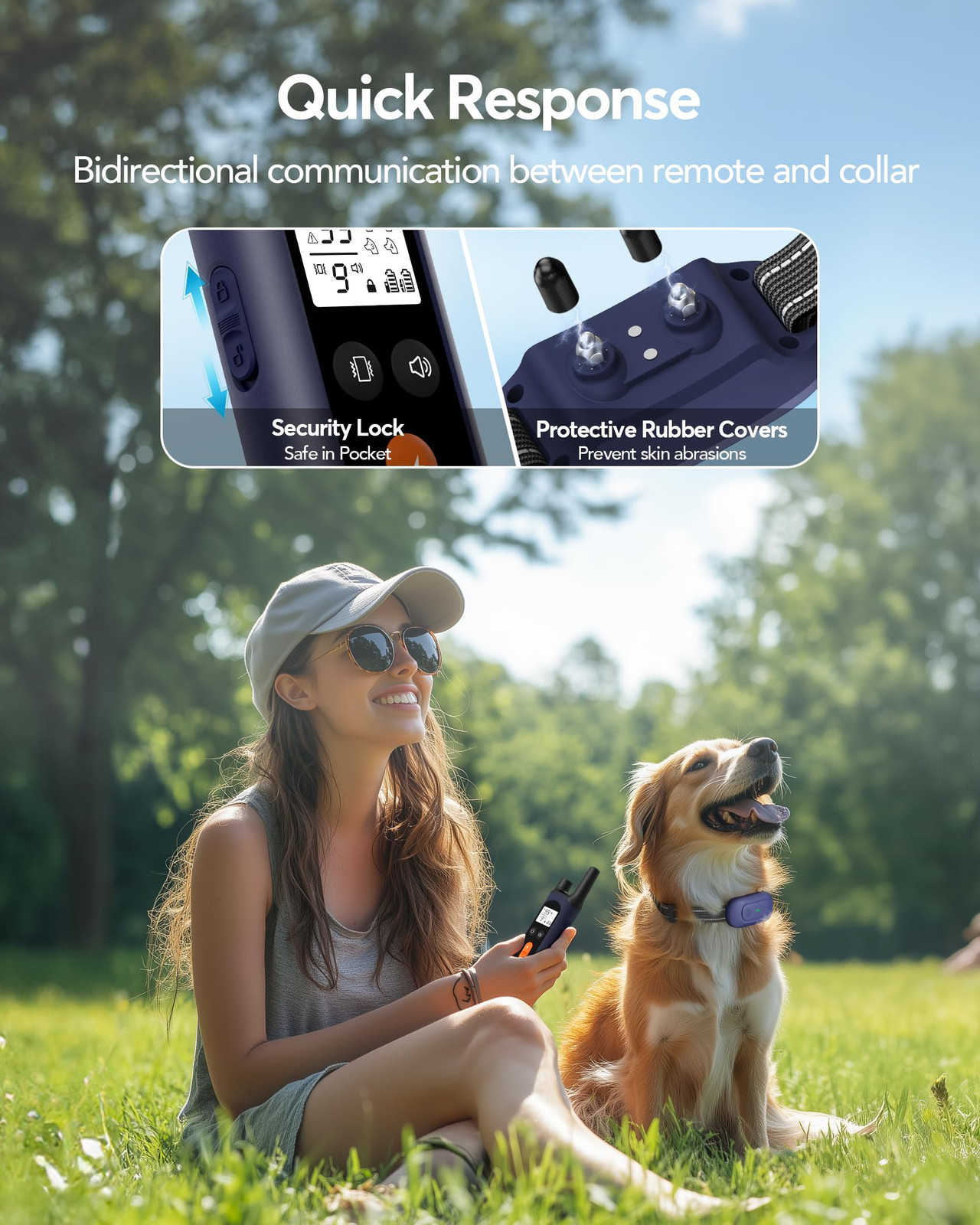 Dog Shock Collar with Remote Control Training Collar IPX7 Waterproof Electric