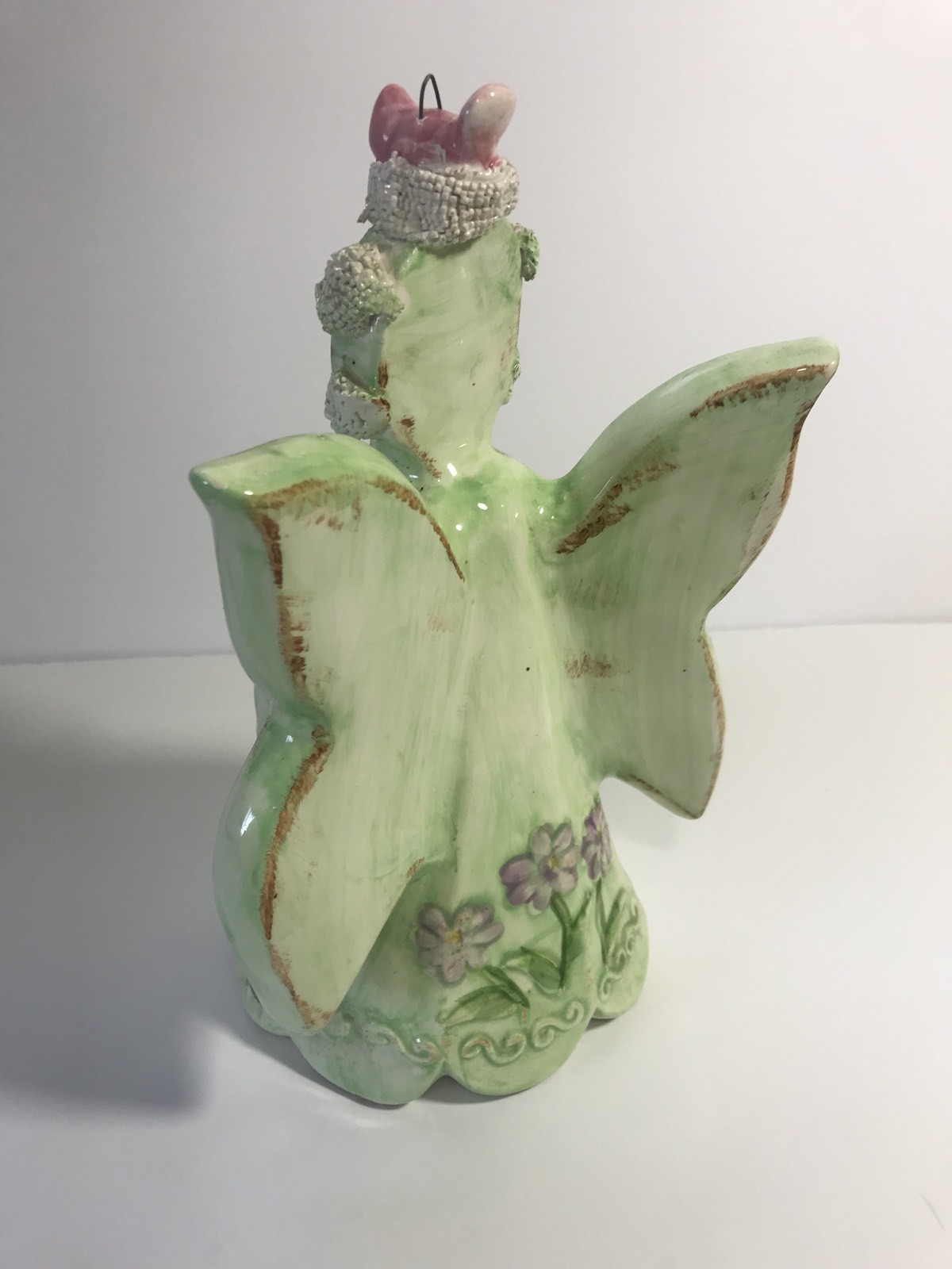 Midwestern Home WHIMSICAL GARDEN ANGEL BIRDHOUSE 10" TALL Ceramic Hanging