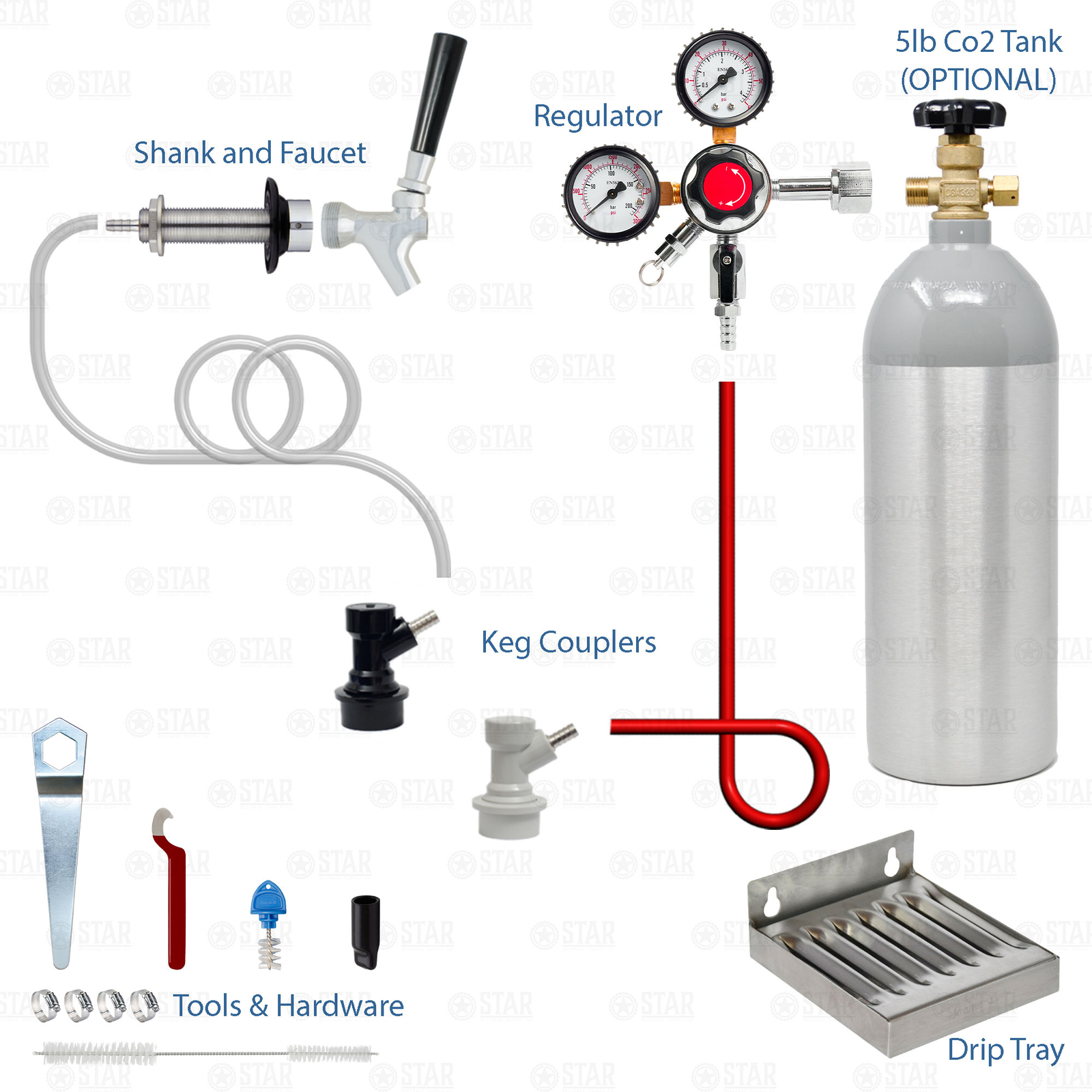 1 Tap Single Home Brew Kegerator Conversion Kit! Keezer Beer Ball Lock Corny Keg