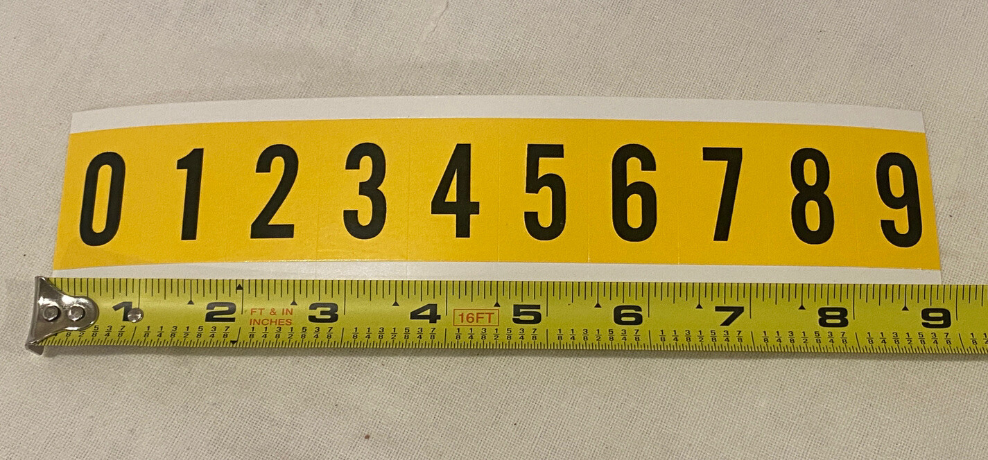 0 to 9 Number Labels, Vinyl Cloth Repositionable Adhesive Brady 3430 34310 B-498