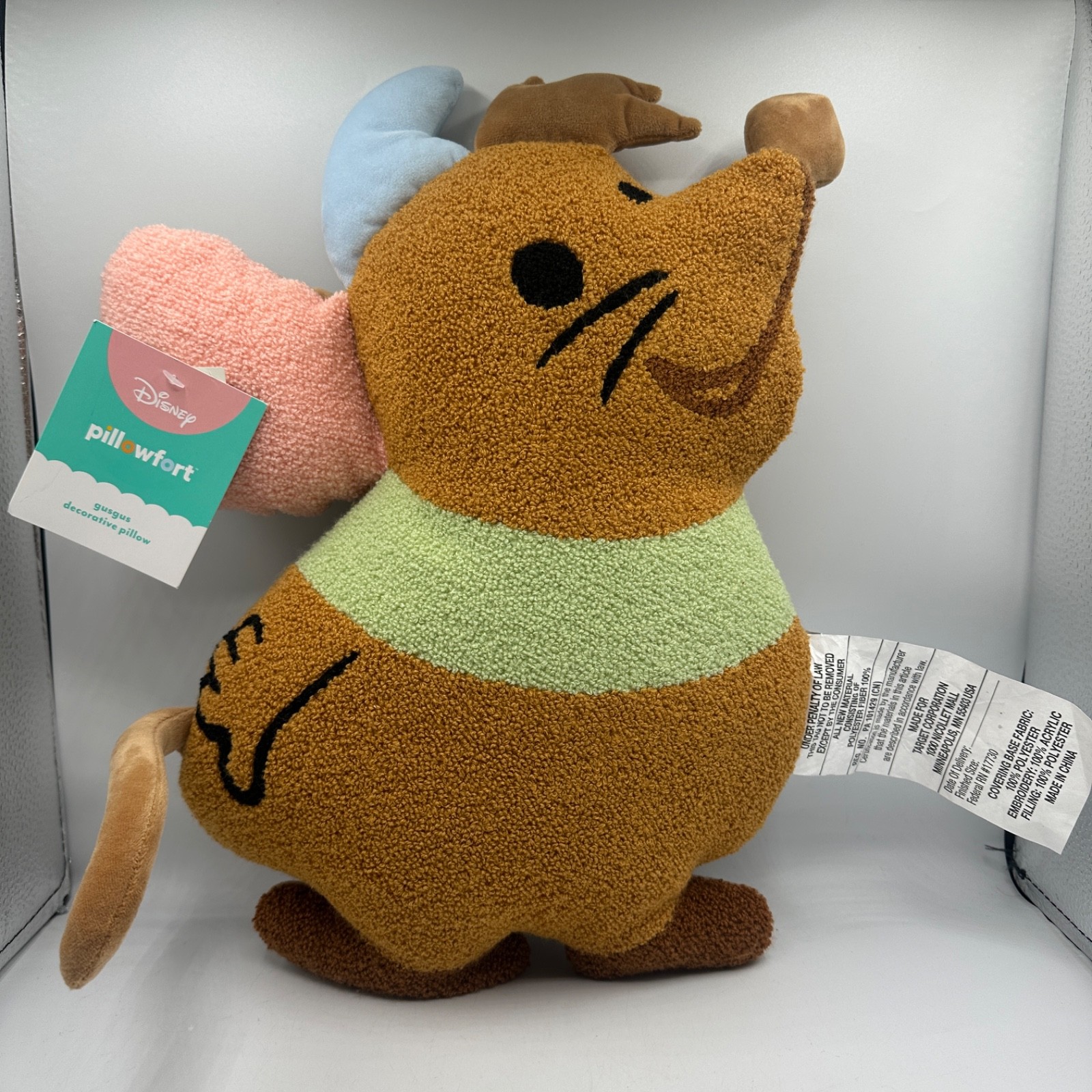 NWT Disney Princess Cinderella Sidekick Gus Gus Mouse Pillow Plush Pillowfort