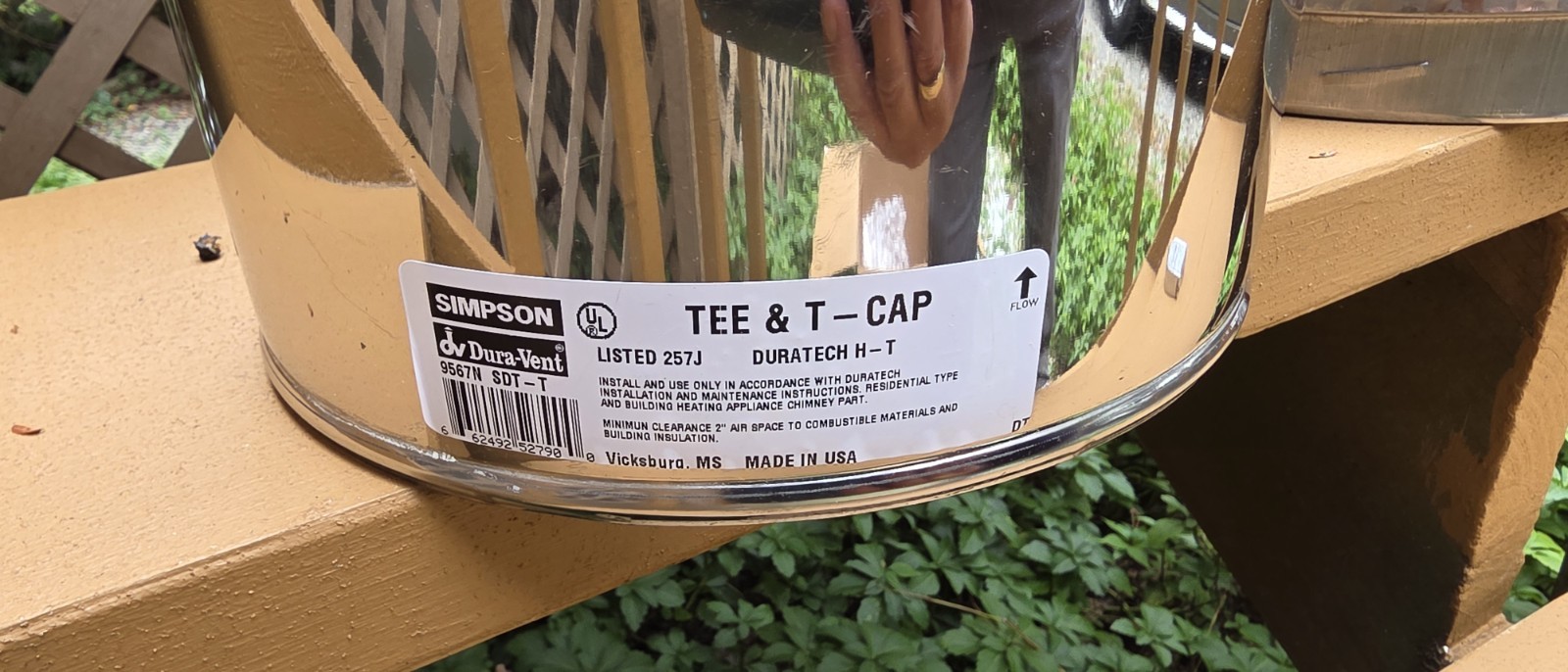 Duravent Duratech Simpson Tee with Cap 9567N 9567SS Stainless Steel - New