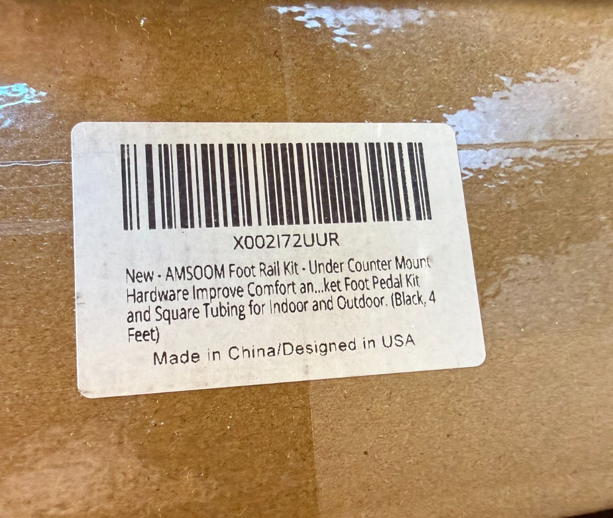 Foot Rail Kit Railing Hardware Undercounter Mount Hardware Improve Comfort 4' Bl