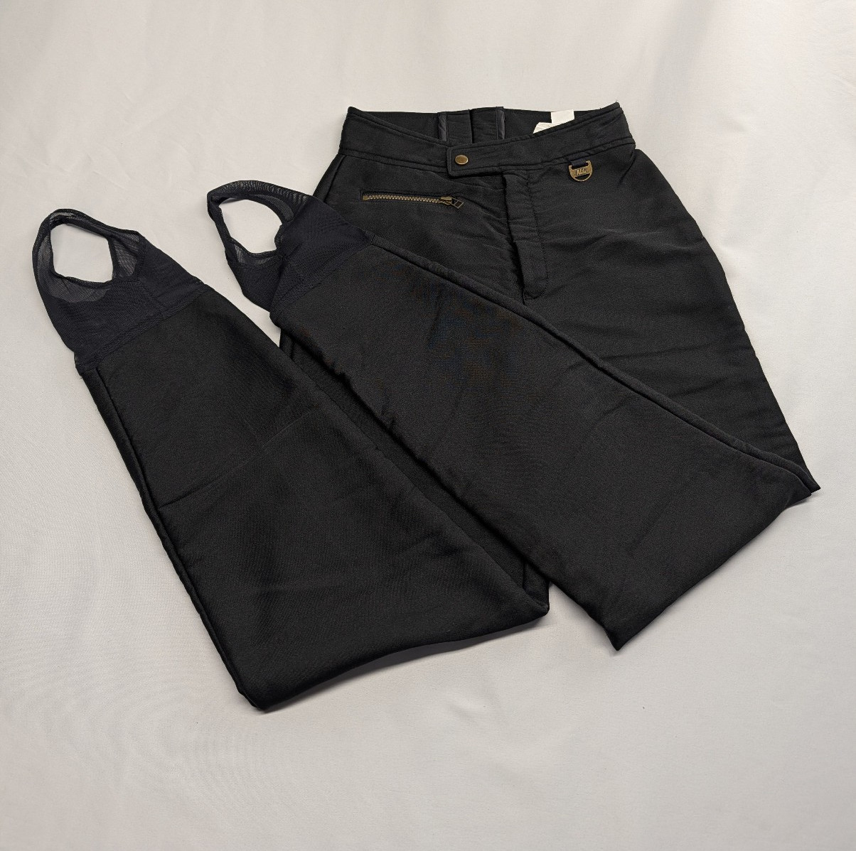 Vintage Nils Ski Pants Womens Size 8 Regular Black Schoeller Wool Blend Stirrup