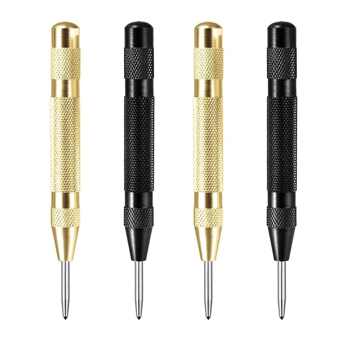4X Automatic CENTER PUNCH Tool Adjustable Spring Loaded Super Strong Metal Drill