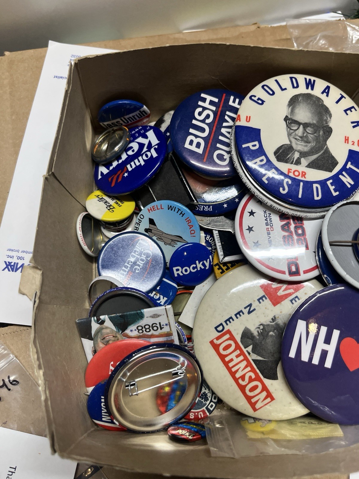 Political Ephemera Lot Paper, Pins, Collectibles, Stickers, Match By The Pound!