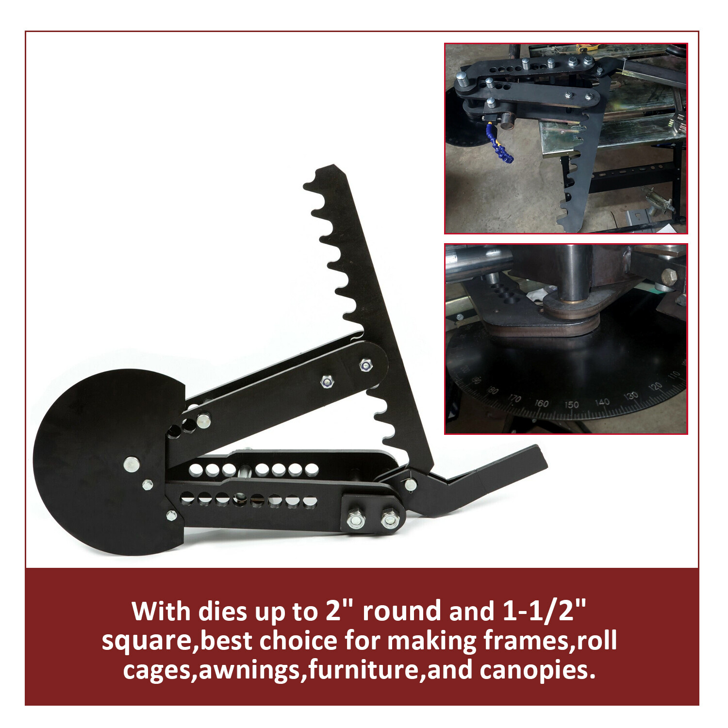 Steel Ratcheting Manual Pipe and Tube Bender -Bends up to 2" diameter tubing