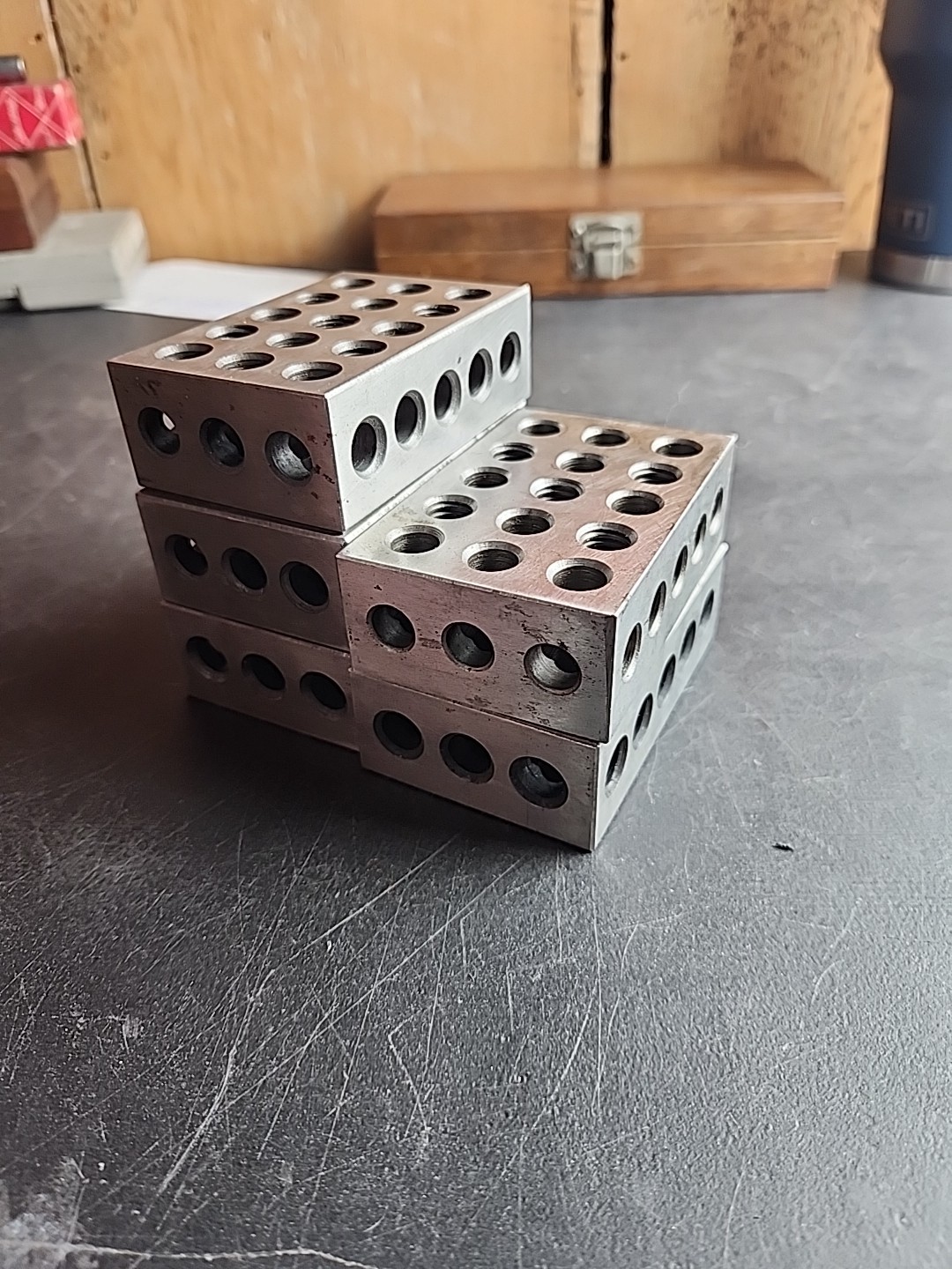 Vintage Machinist 1-2-3 Blocks -Lot of -5