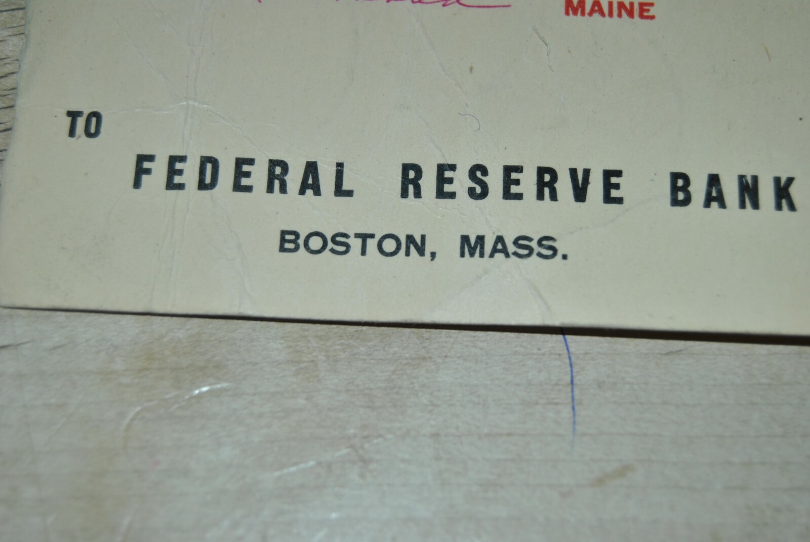 From Depositors Trust Co. to Federal Reserve Bank Boston. Vintage Bank Paper: