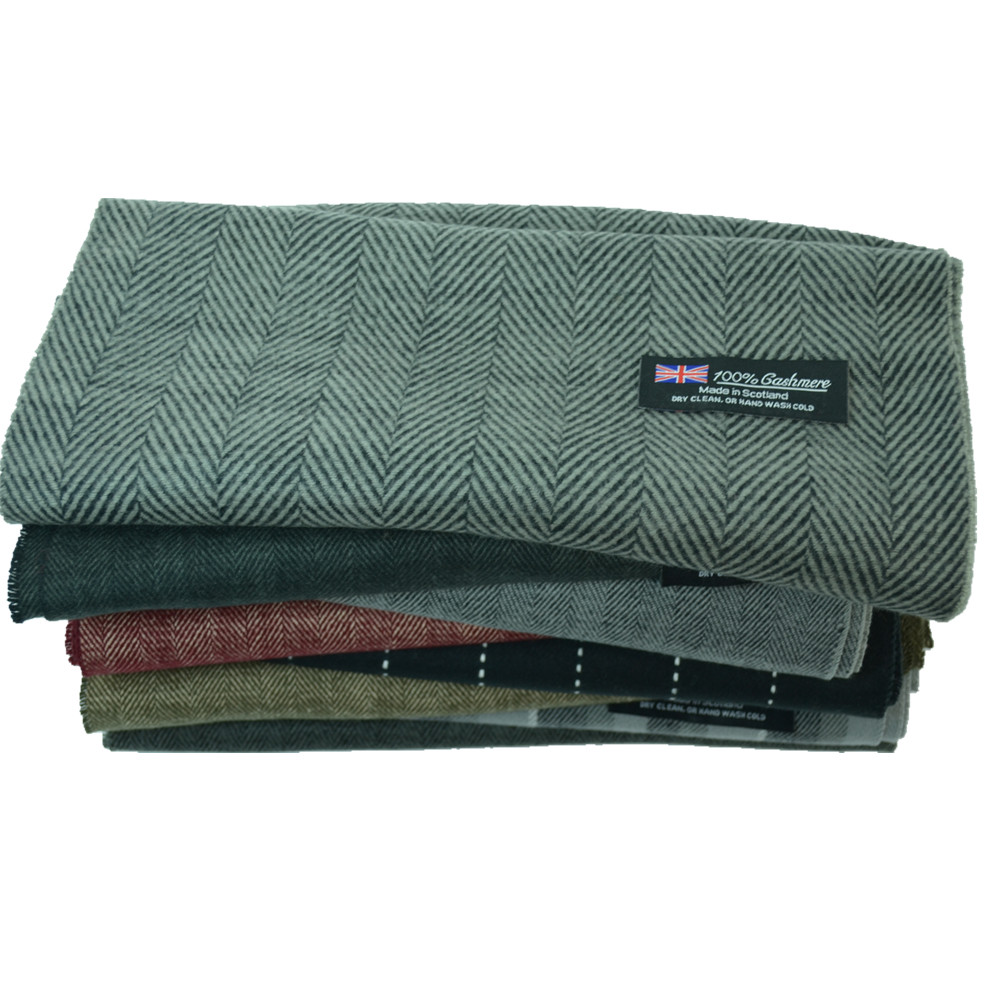 New Men Women 100% CASHMERE Warm Warp Scarf Scotland Thick Stripe Super Soft