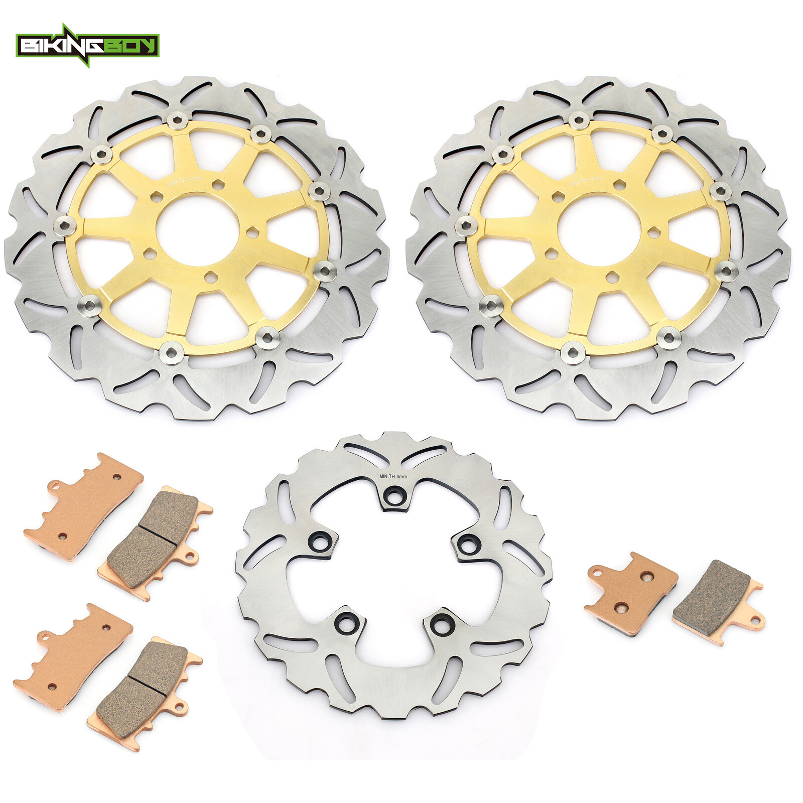 For Suzuki GSXR1000 GSXR 1000 2001 2002 Front Rear Brake Rotors Discs Pads Wave